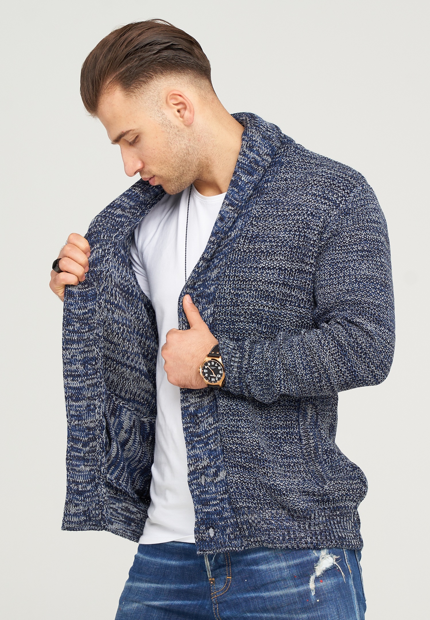 behype Strickjacke »MIKITA«, mit Schalkragen