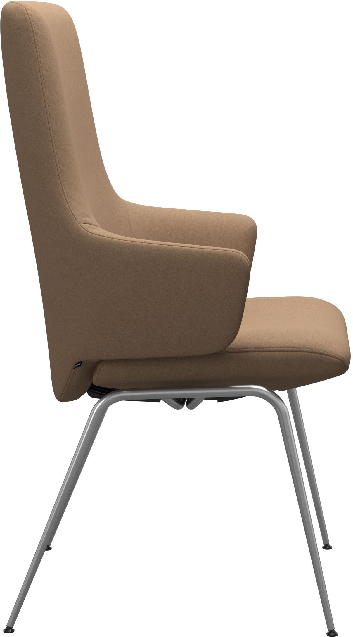 Stressless® Polsterstuhl »Laurel«, Microfaser DINAMICA, High Back mit Armlehne, Größe L, mit Beinen aus Stahl in Chrom