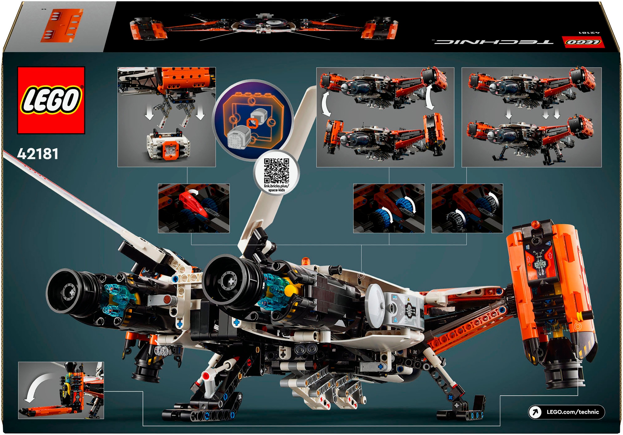 LEGO® Konstruktionsspielsteine »VTOL Schwerlastraumfrachter LT81 (42181), LEGO® Technic«, (1365 St.), Made in Europe