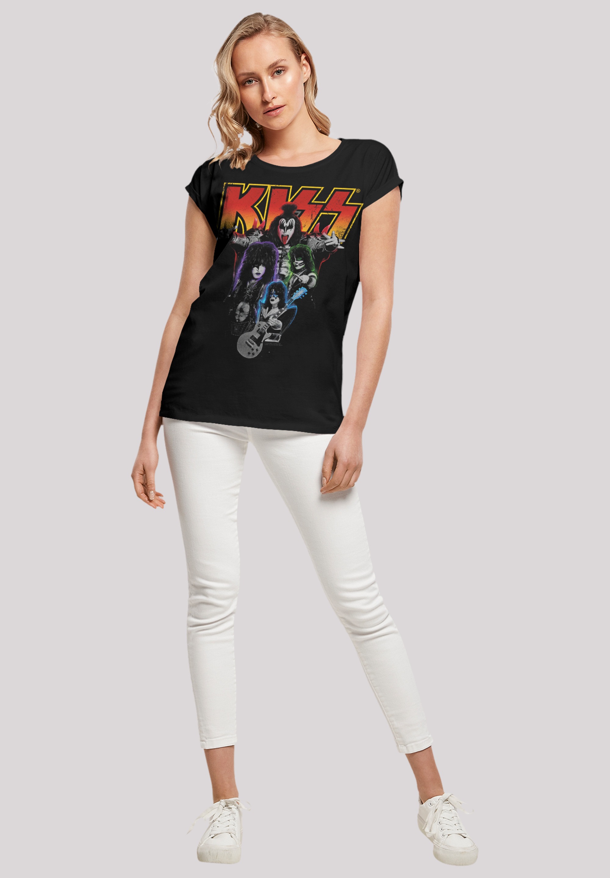 F4NT4STIC T-Shirt »Kiss Rock Band Neon«, Premium Qualität, Musik, By Rock Off
