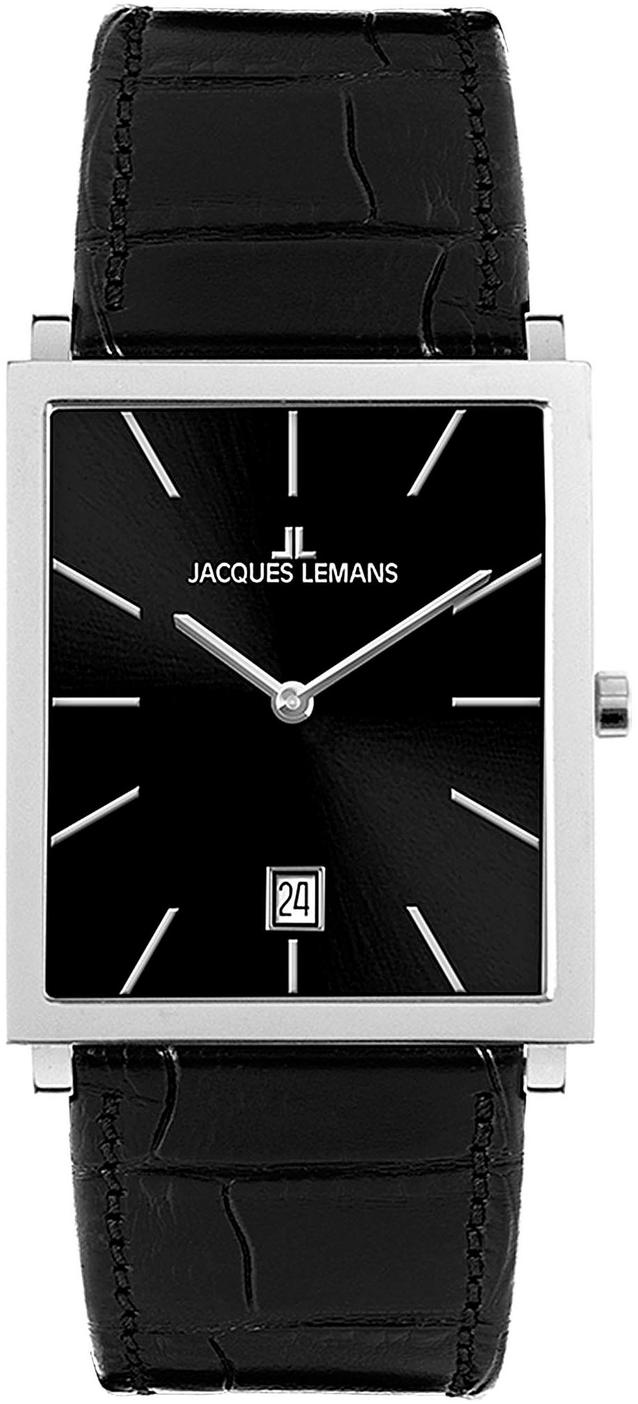 Jacques Lemans Quarzuhr »Nizza«, Armbanduhr, Damenuhr, Herrenuhr, Datum, Lederarmband