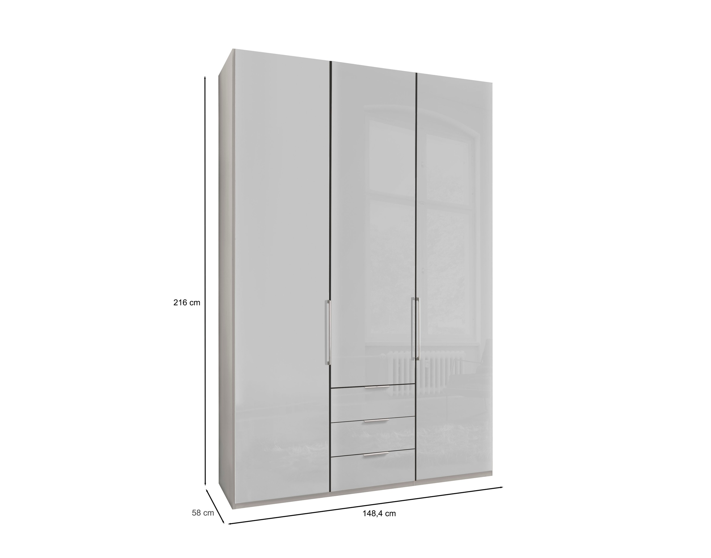 WIEMANN Drehtürenschrank »Monaco« mit Glasfront sowie hochwertigen Beschlägen inkl. Dämpfung