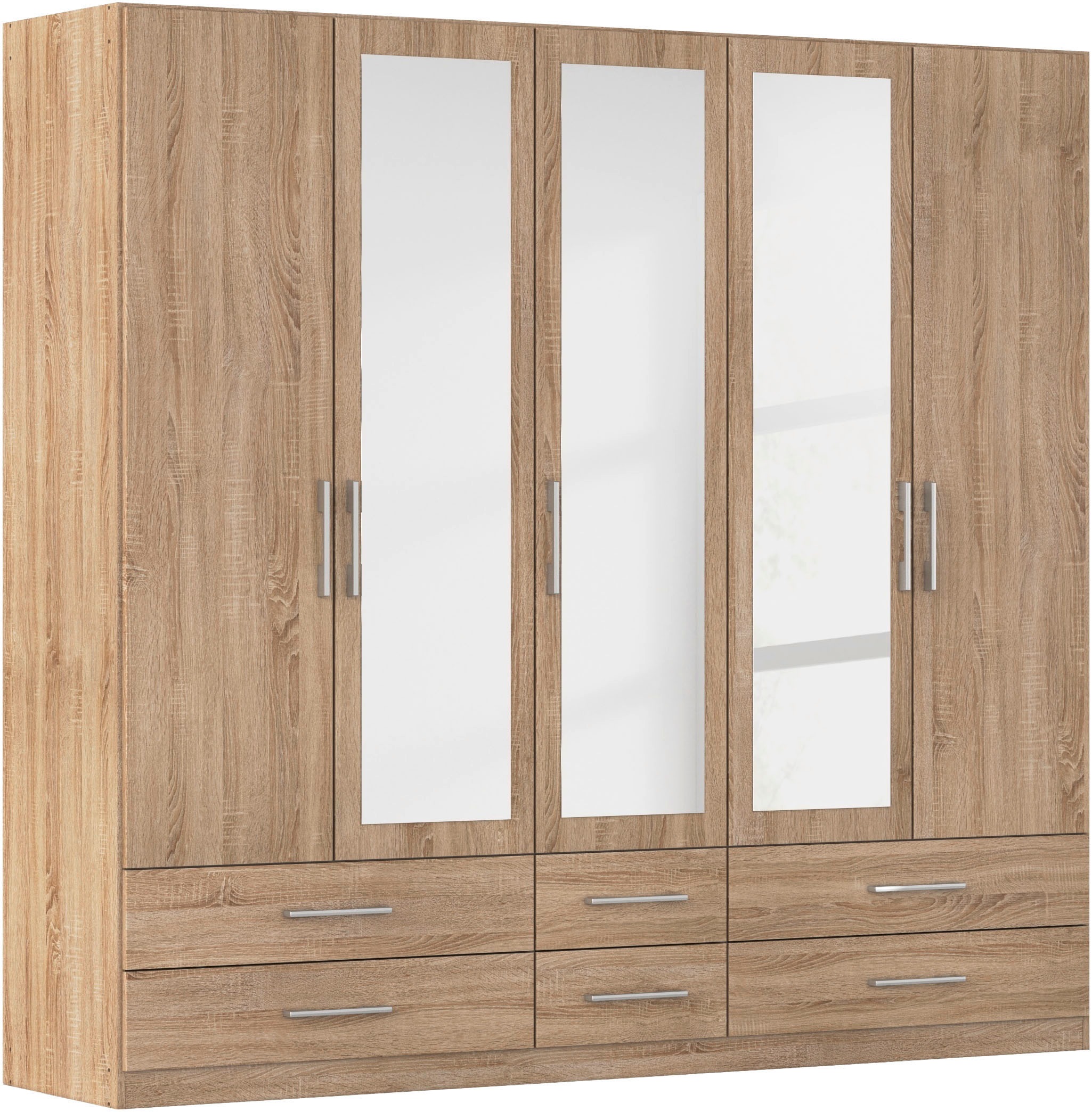 rauch Kleiderschrank "Schrank Garderobenschrank Mehrzweckschrank Schlafzimmer HERSBRUCK" 3 verschiedene Ausstattungen BASIC/CLASSIC/PREMIUM (inkl. SOFT-CLOSE), mit großzügigen Schubladen sowie Spiegeltüren MADE IN GERMANY