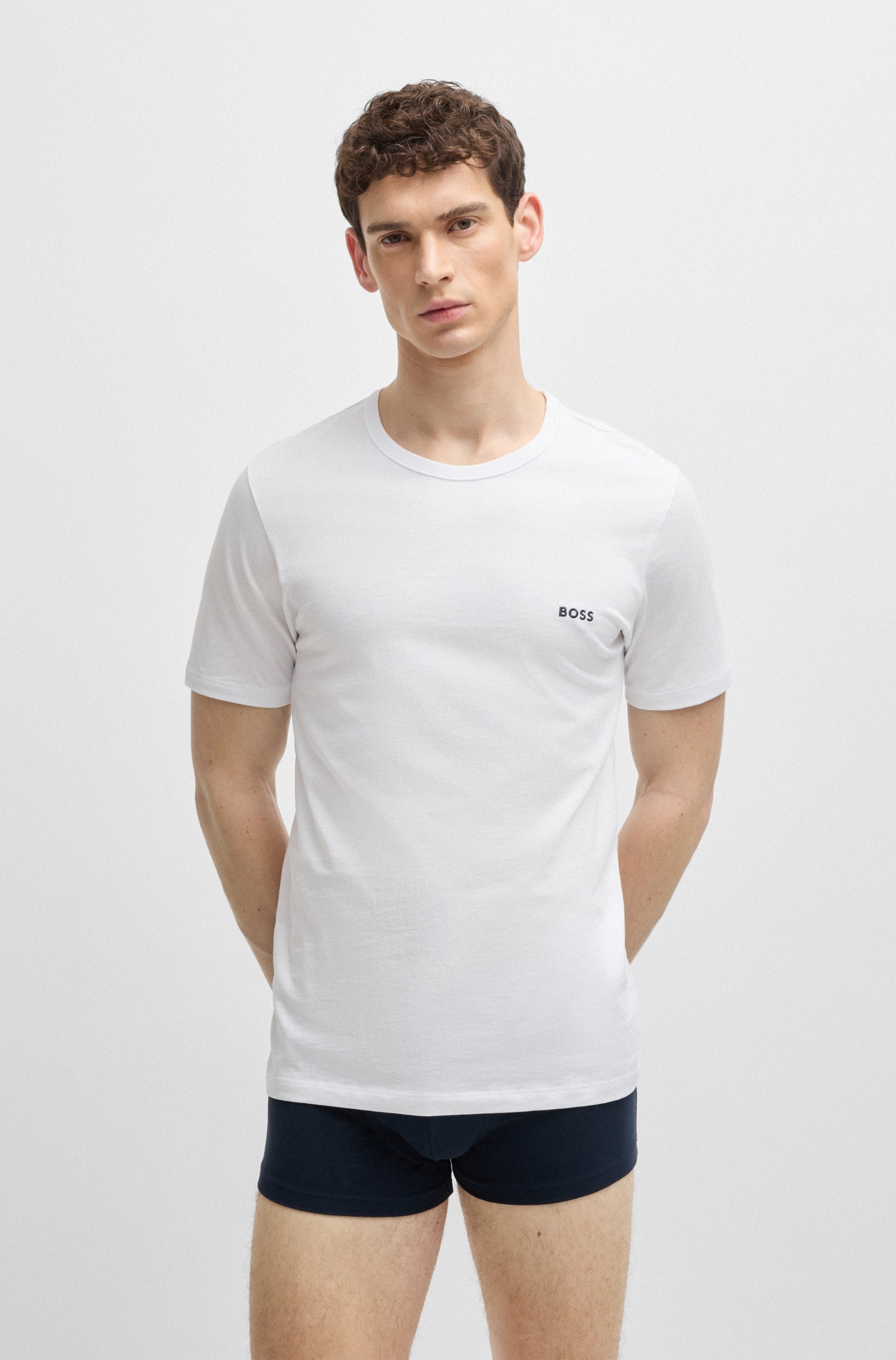 BOSS T-Shirt »Rundhals BOSS ONE x David Beckham«, (Packung, 3 tlg., 3er-Pack), mit dezentem BOSS Logo-Print