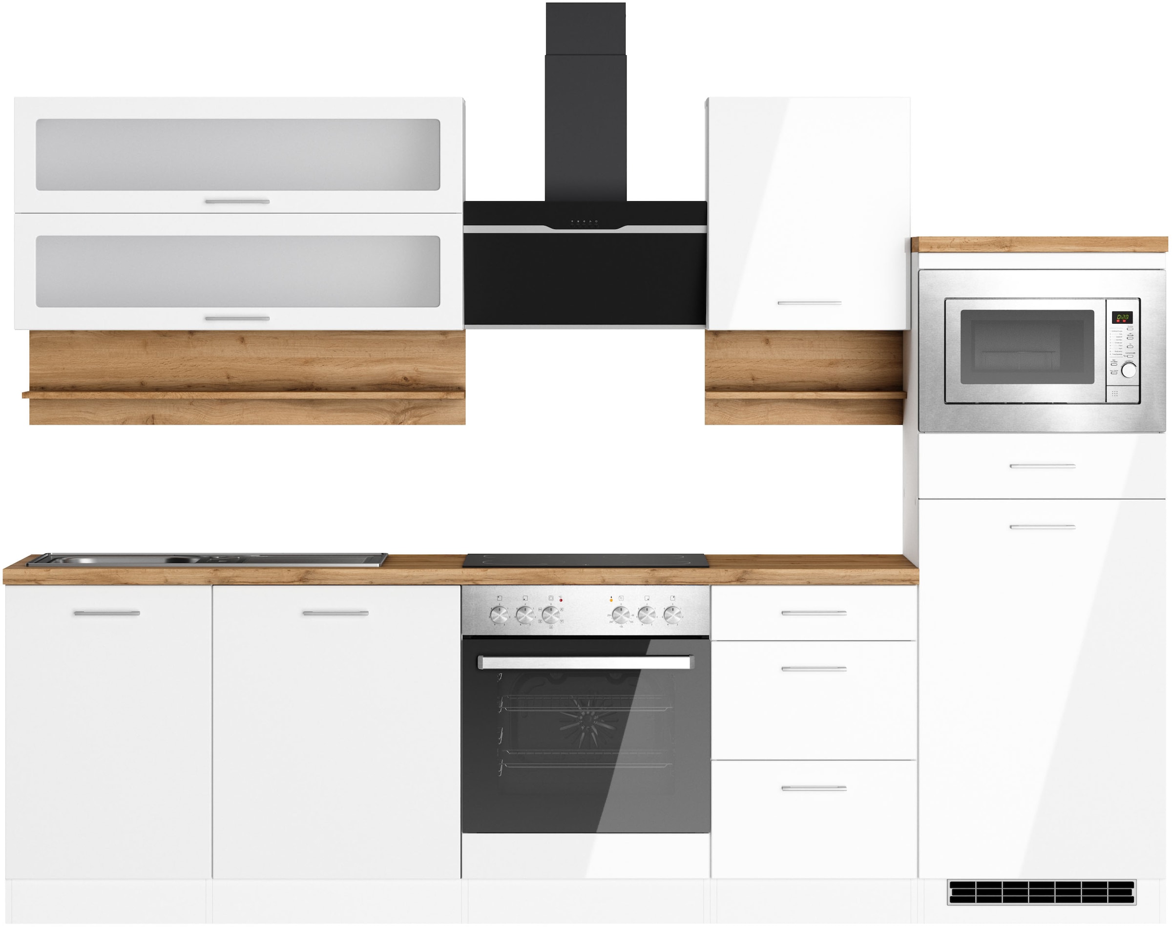 KOCHSTATION Küchenzeile "KS-Milan", 280 cm breit, robuste Metallauszüge, vi günstig online kaufen