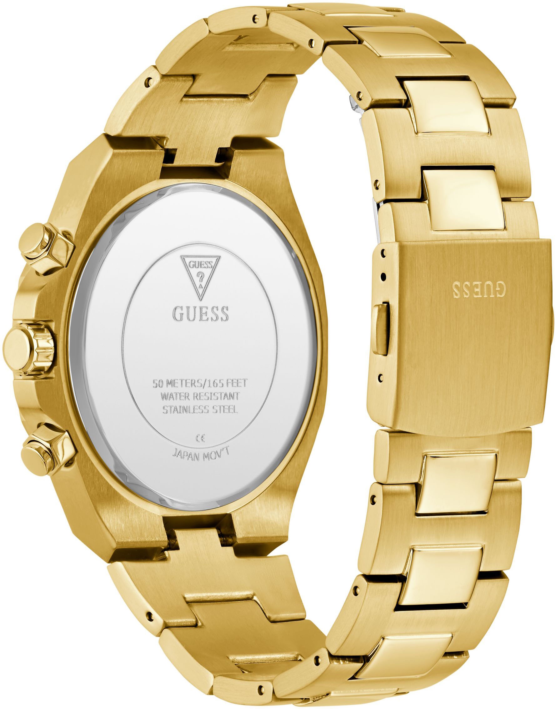 Guess Multifunktionsuhr »EQUITY«, Armbanduhr, Quarzuhr, Herrenuhr, Edelstahlarmband