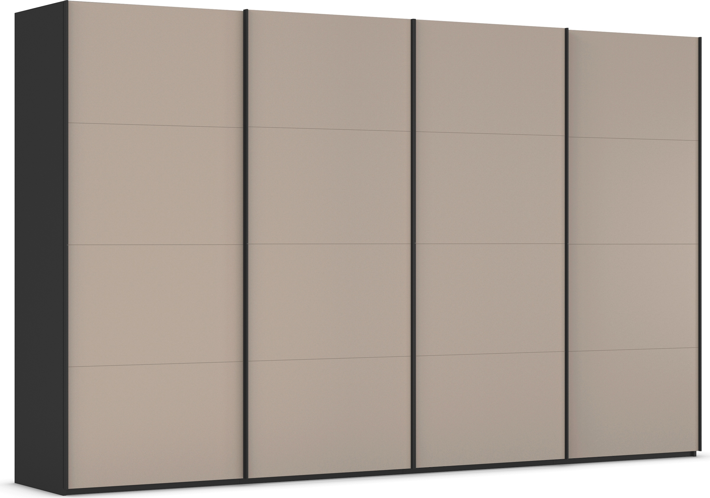 rauch Schwebetürenschrank "Kleiderschrank Schrank Garderobe Schlafzimmerschrank SCALE-FYRA" edle viergeteilte Türen mit Glas-Front viele Farben MADE IN GERMANY