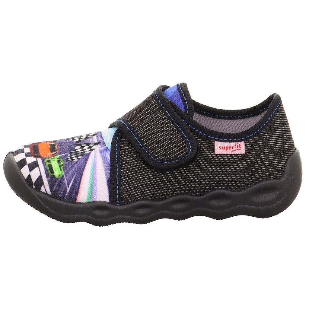 Superfit Hausschuh »BUBBLE WMS: Mittel«, Klettschuh, Kindergarten Schuh mit 3D Print