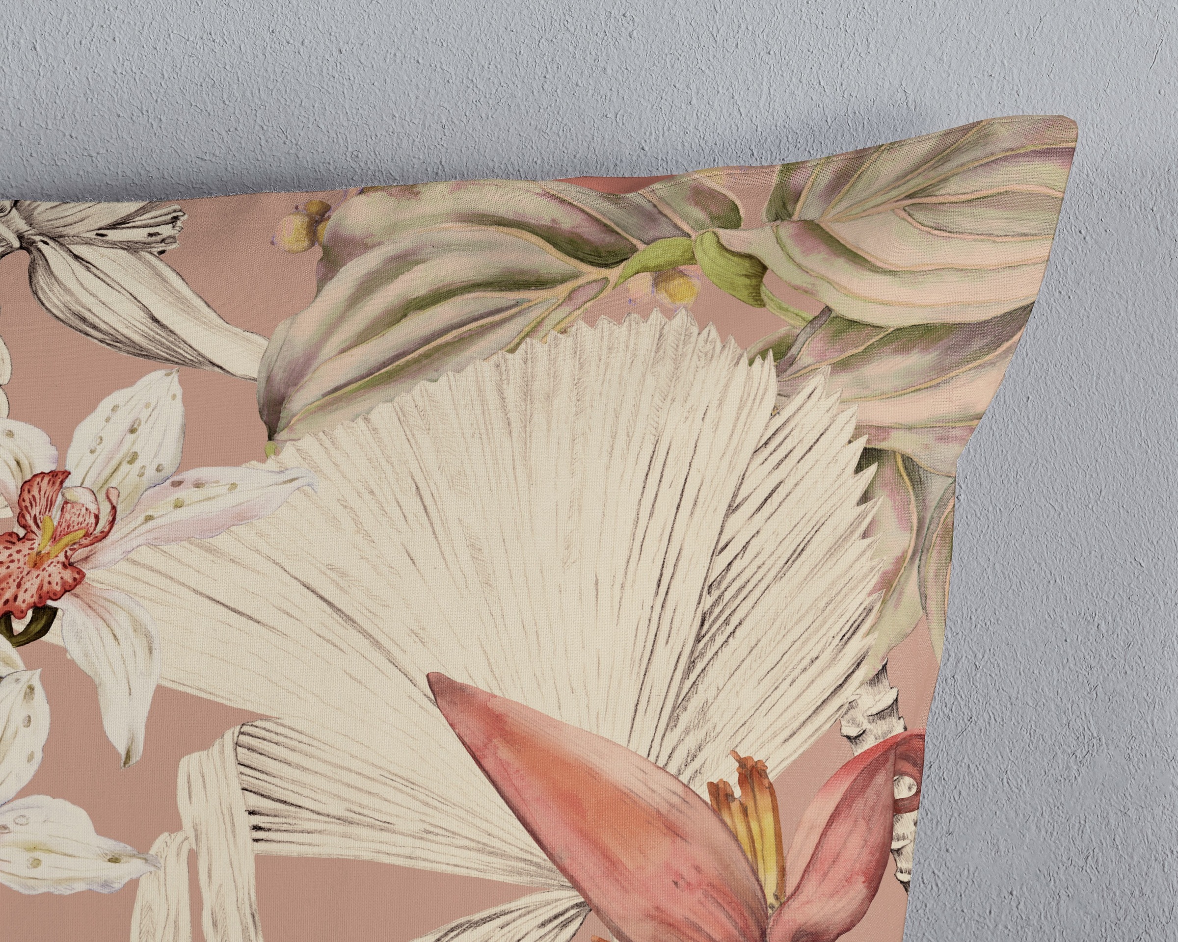 Thumbnail - PURE luxury collection Wendebettwäsche "Ramani" 2 Mikrofaser, Pflegeleicht, Reißverschluss, Wendeoptik, Blumen, Koralle