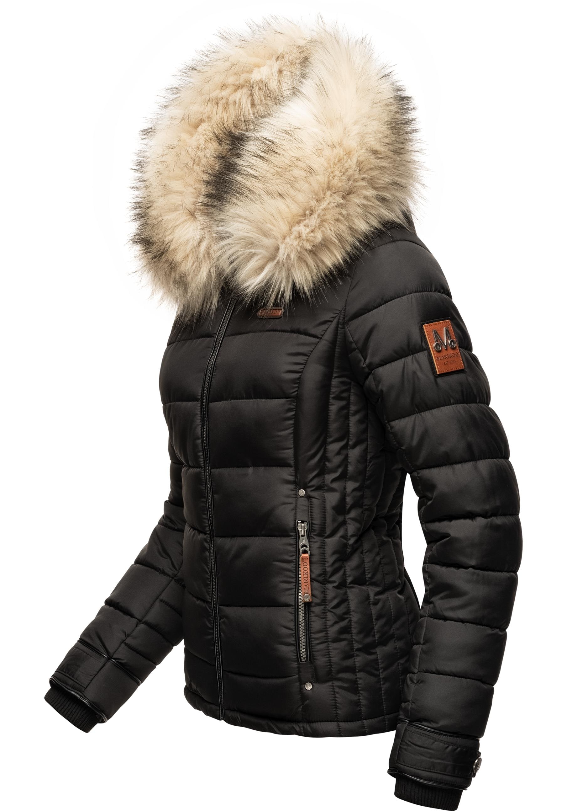 Marikoo Winterjacke »Lerikaa«, mit Kapuze, Winter Steppjacke mit abnehmbarem Kunstfell