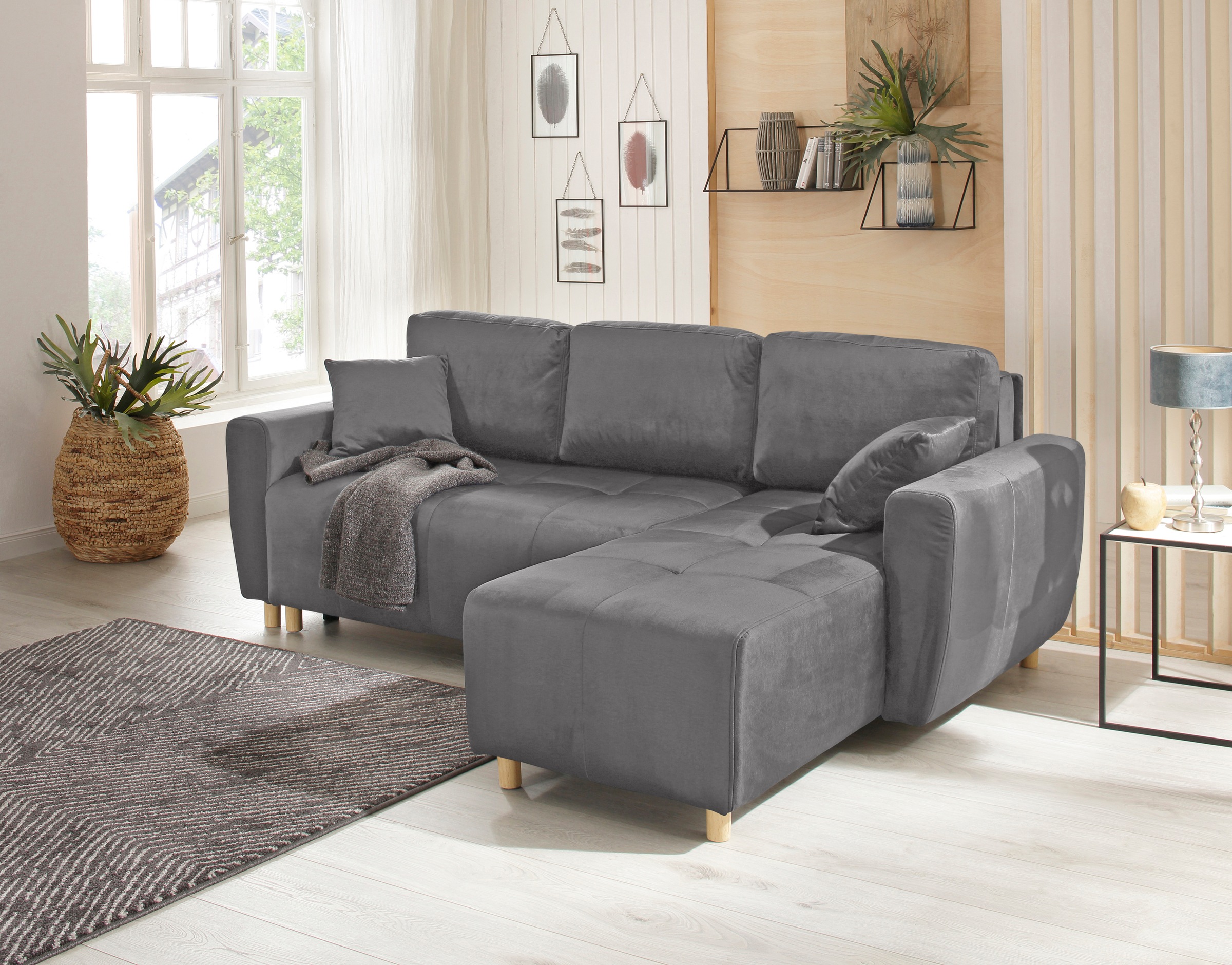 Home affaire Ecksofa »Scania L-Form«, wahlweise mit Bettfunktion und Bettkasten