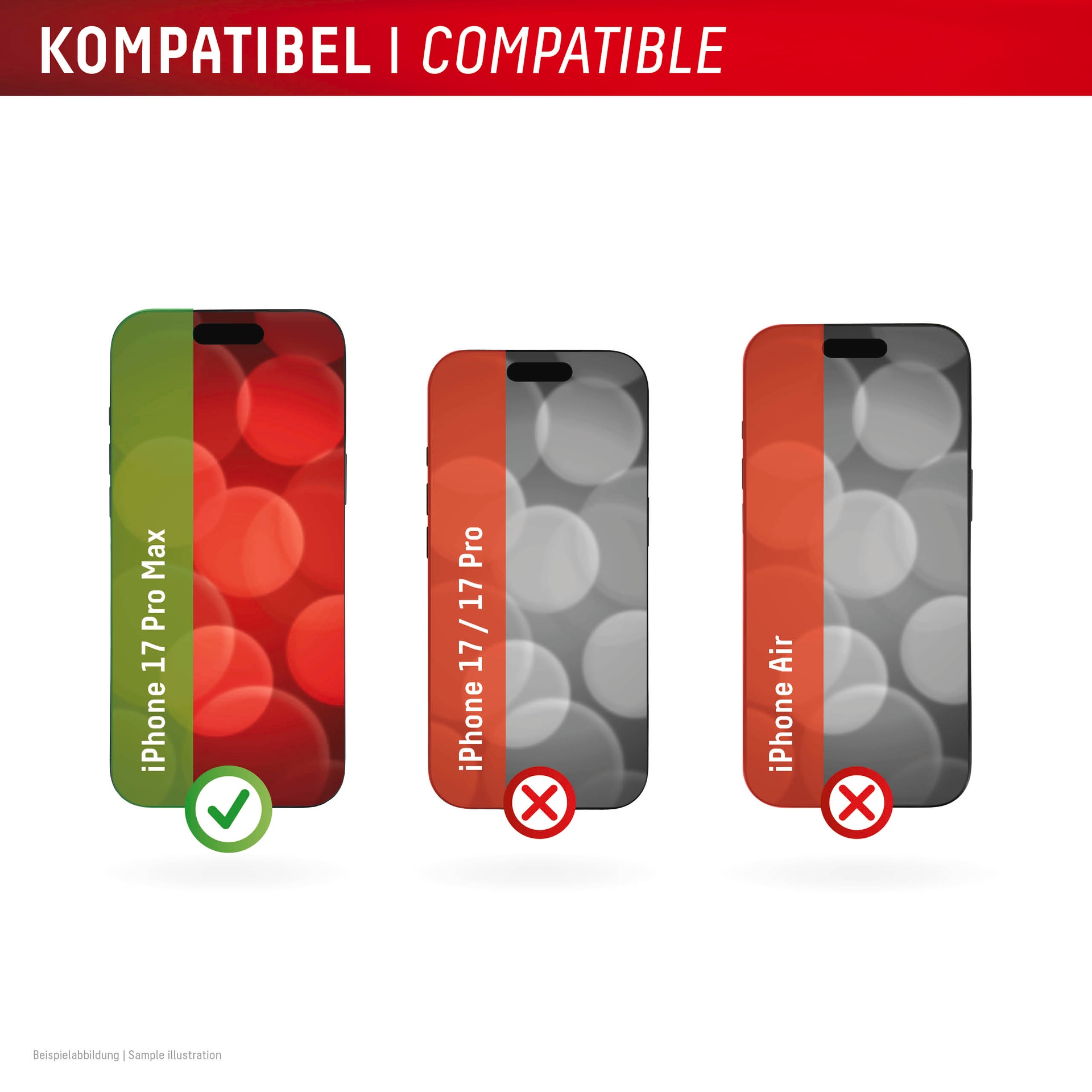 Displex Displayschutzglas »Real Glass Screen Protector + Case mit EASY-ON MountMaster« für Apple iPhone 17 Pro Max Displayschutzfolie, Schutzfolie, Bildschirmschutz, kratz- & stoßfest