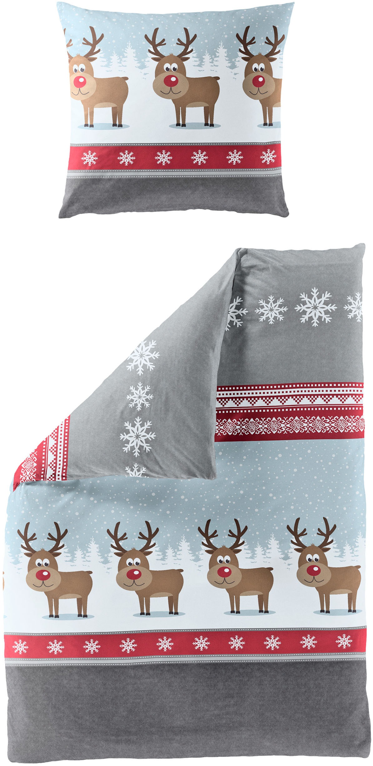 BIERBAUM Bettwäsche "Wichtel" 2 tlg. tlg. 100 % Baumwolle, Biber, unterschi günstig online kaufen