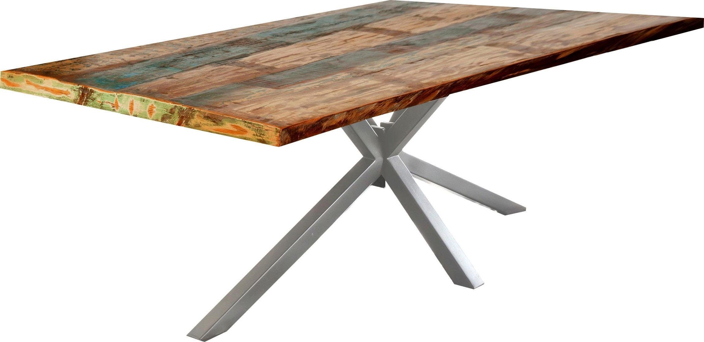 SIT Esstisch »Tops&Tables«, mit Tischplatte aus Altholz mit Farbresten