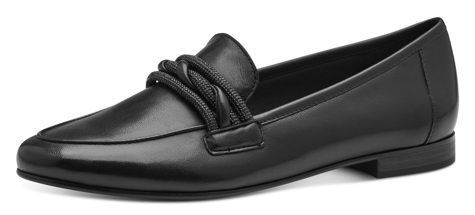 Marco Tozzi Slipper, Blockabsatz, Loafer, Businessschuh, Schlupfschuh mit Zierriegel