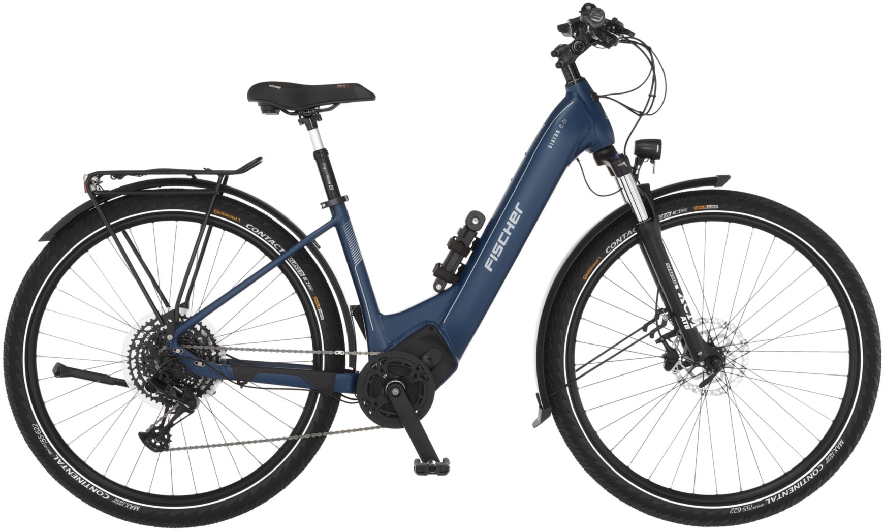 FISCHER Fahrrad E-Bike "VIATOR 8.0i Damen 43", 12 Gang, SRAM, Eagle SX, Mittelmotor 250 W, (mit Faltschloss), Pedelec, E