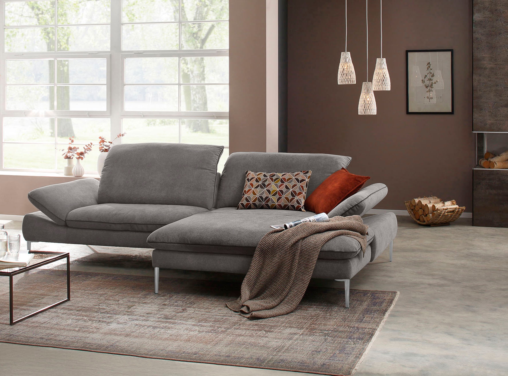 Ecksofa »enjoy&MORE«, mit Sitztiefenverstellung, Füße Chrom glänzend, Breite 294 cm