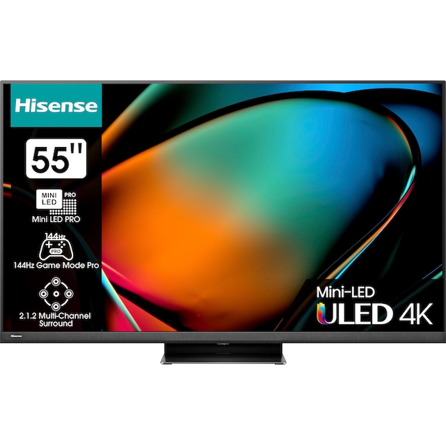 Hisense Mini-LED-Fernseher »55U8KQ«, 139 cm/55 Zoll, 4K Ultra HD, Smart-TV  | BAUR