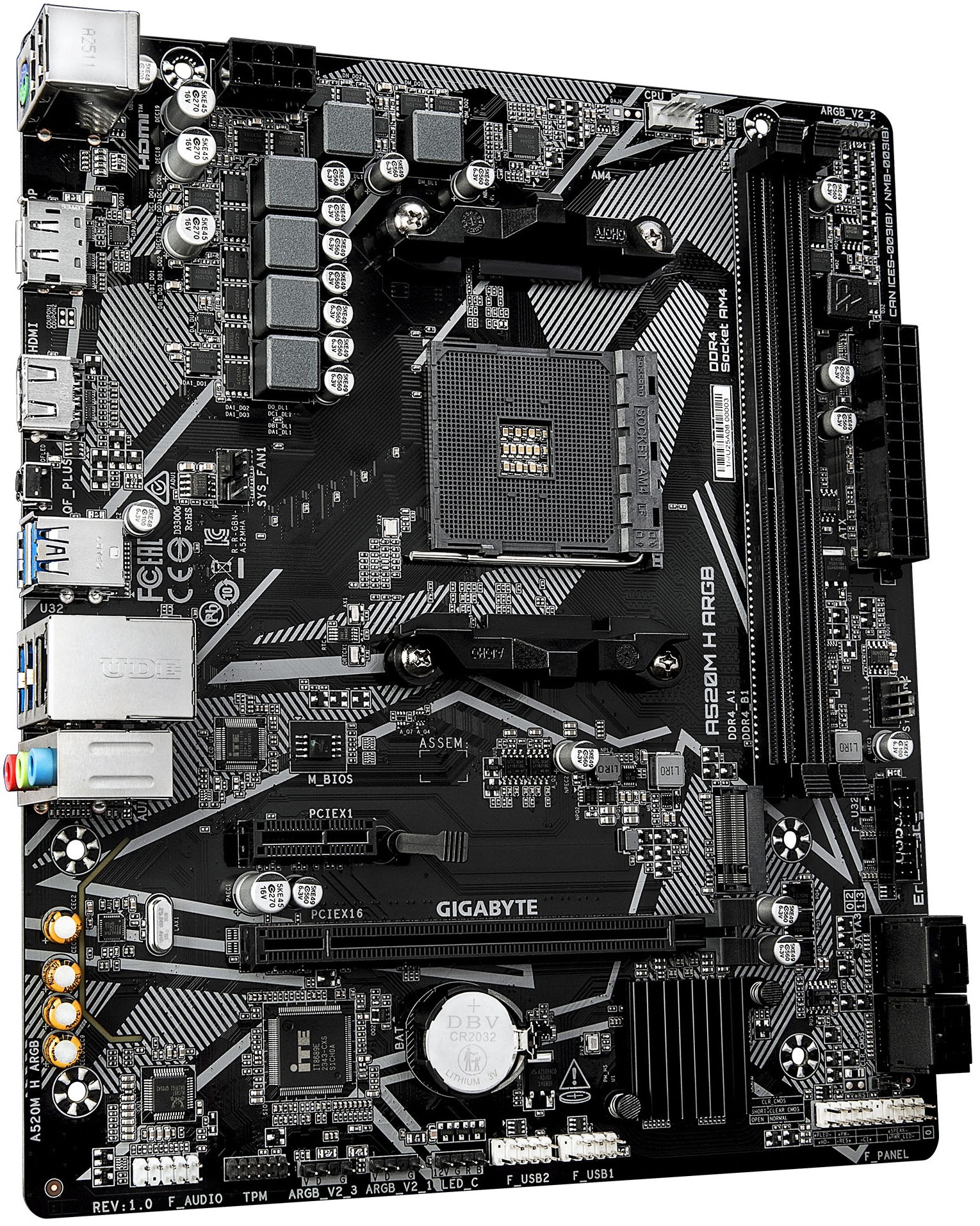 Gigabyte Mainboard »A520M H ARGB Mainboard – Unterstützt AMD Ryzen 5000 Prozessoren, bis z«