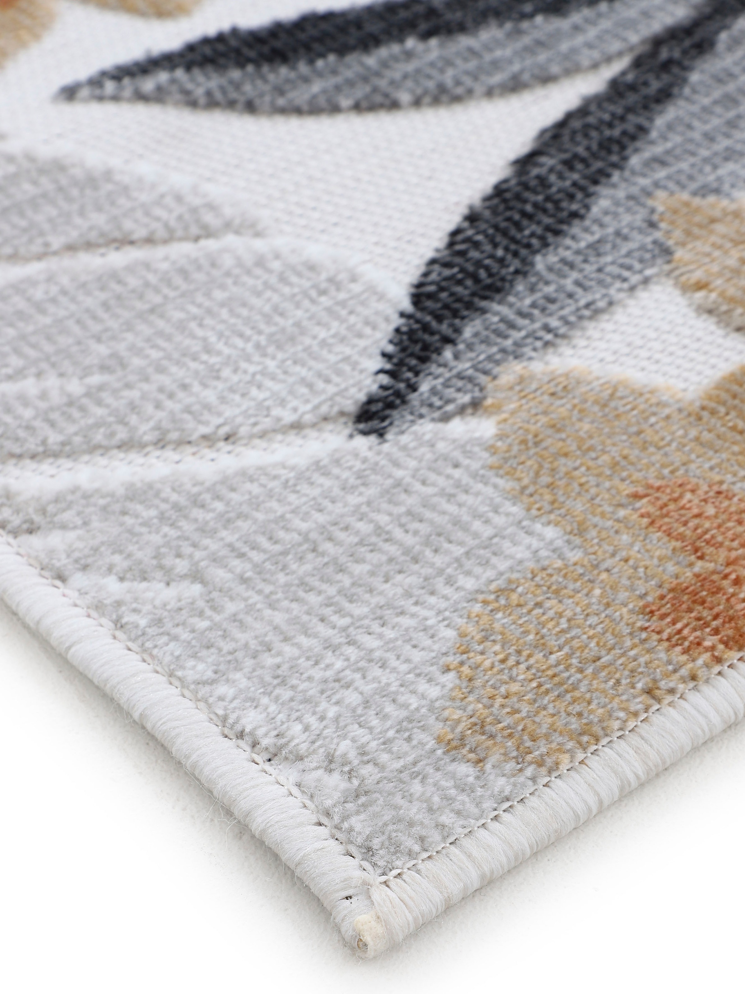 carpetfine Teppich »Deja 102«, rechteckig, 4 mm Höhe, robustes Flachgewebe, Floral Palmenblätter, In- und Outdoor, Läufer