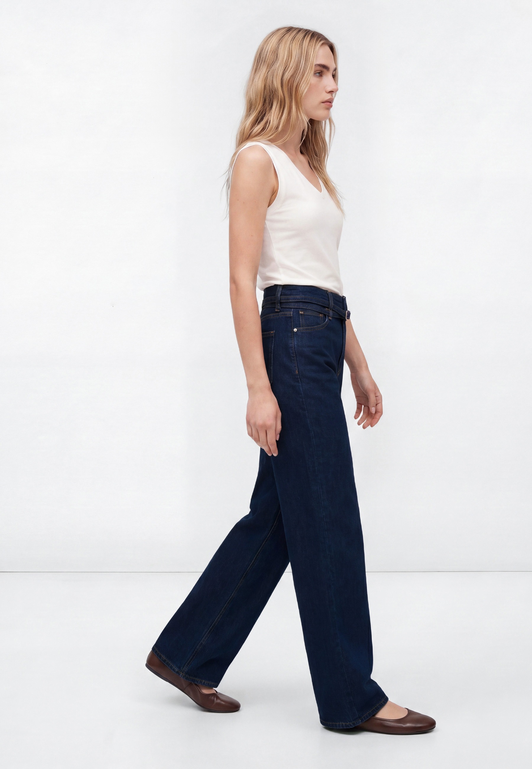 Mavi Weite Jeans »MALIBU W/Belt« Loose Wide Leg Jeans
