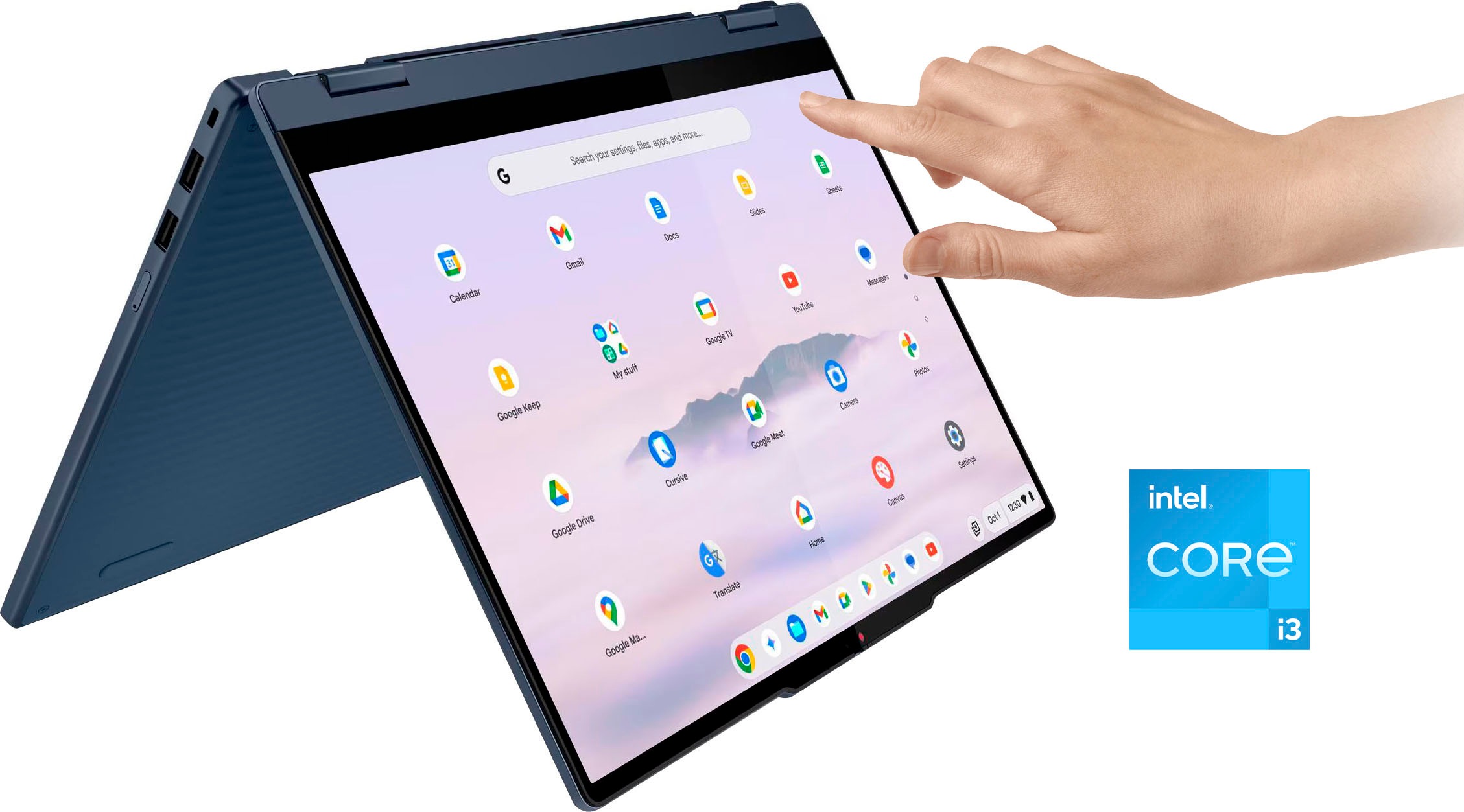 LENOVO Chromebook "Chrome 2in1 14ITN10 Convertible", 8 GB RAM, Core 3, ChromeOS High Royaltycosmic blau, Notebooks, ChromeOS