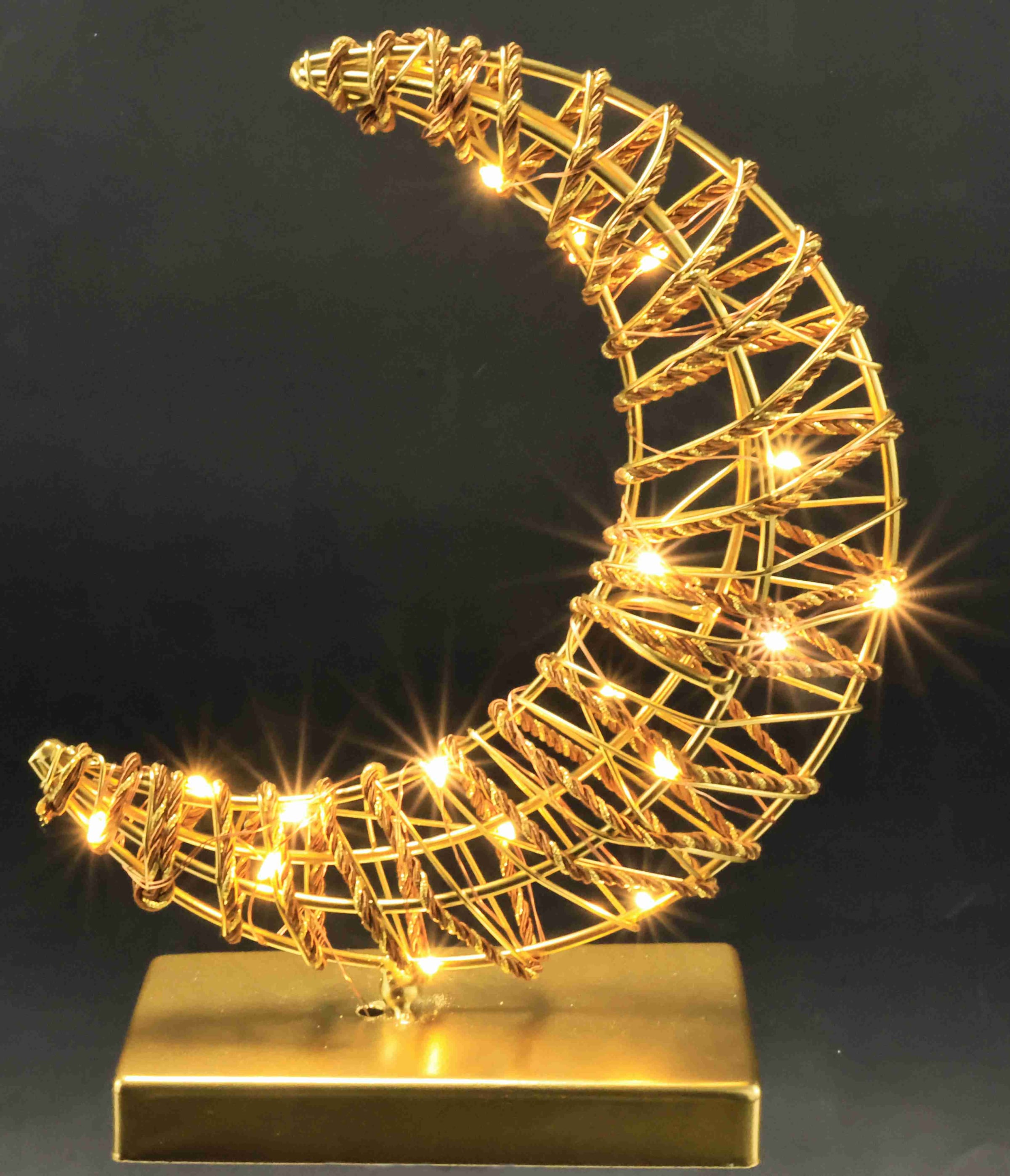 I.GE.A. LED-Dekofigur »LED-Dekoobjekt Mond« Dekofigur Metall Gold warmweiß Timer Batteriebetrieb Weihnachtsdeko