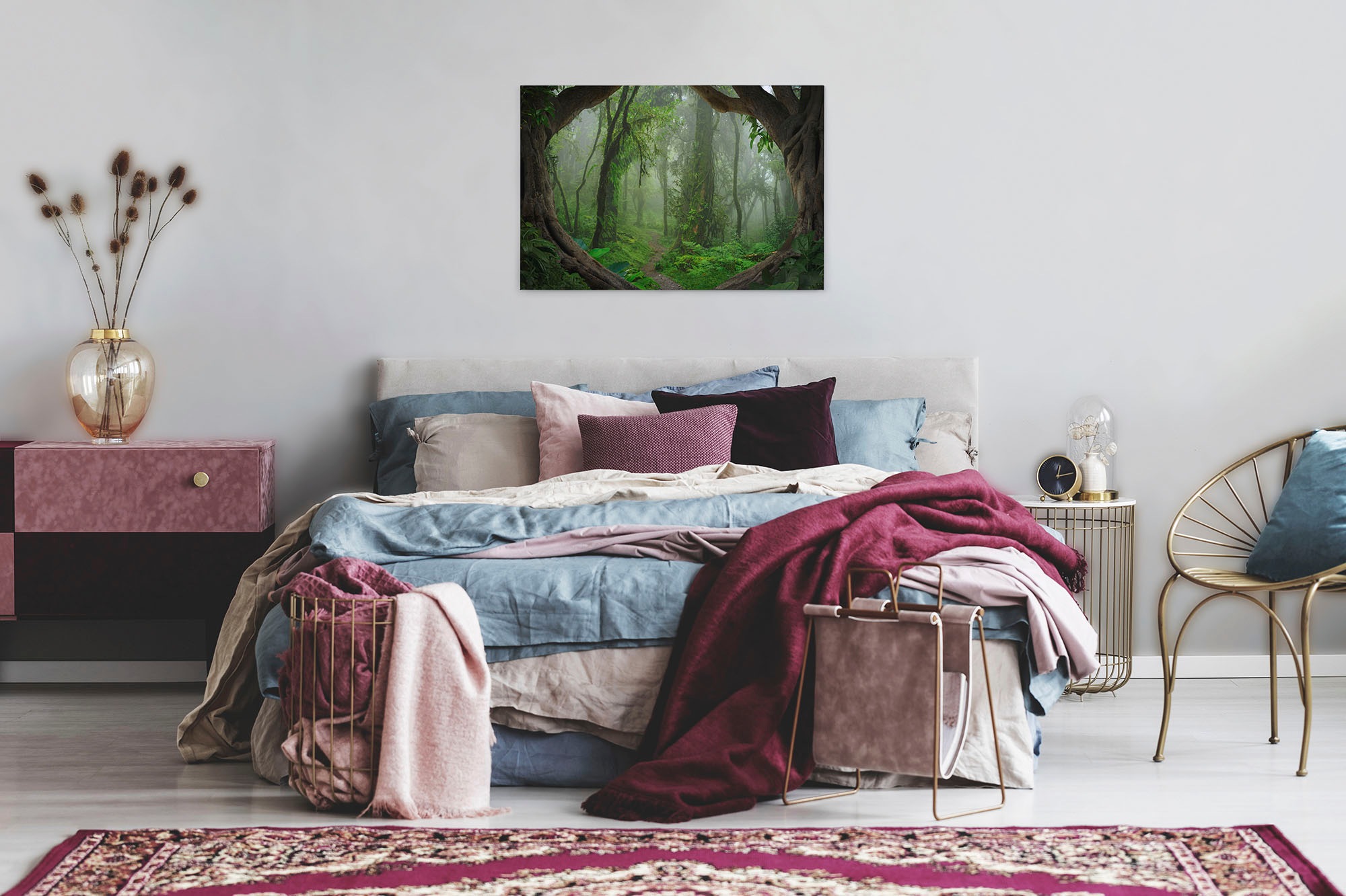 A.S. Création Leinwandbild »Tropical Forest«, Kunst-Gemälde-Kinder, (1 St.), Tropischer Wald Keilrahmen Natur Leinwand-Bild Wohnzimmer modern Wand
