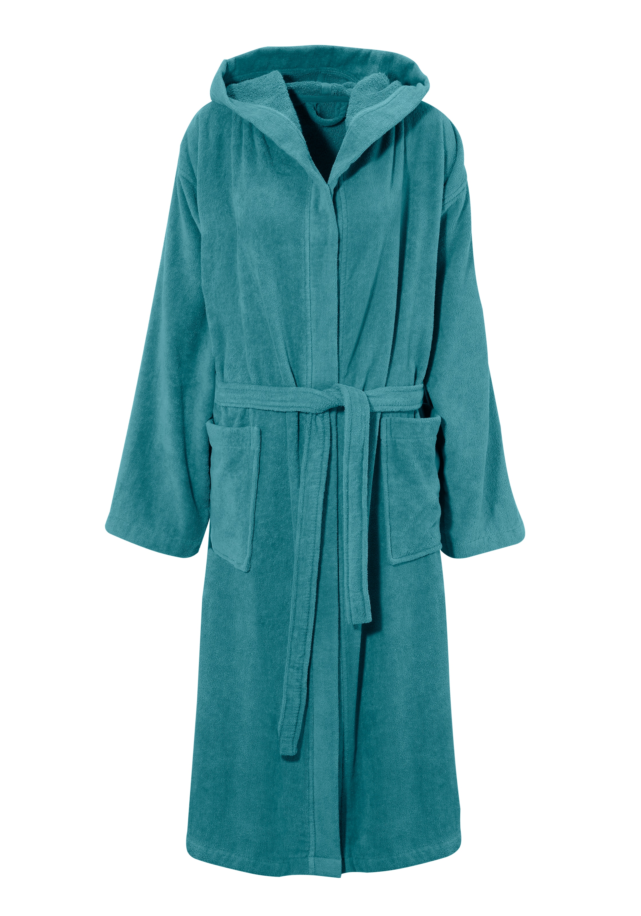 my home Unisex-Bademantel »Regona, ideal für Sauna & Spa, Hotelbademantel, Morgenmantel«, (1 St.), für Damen & Herren, mit Taschen, flauschig und weich, Velours