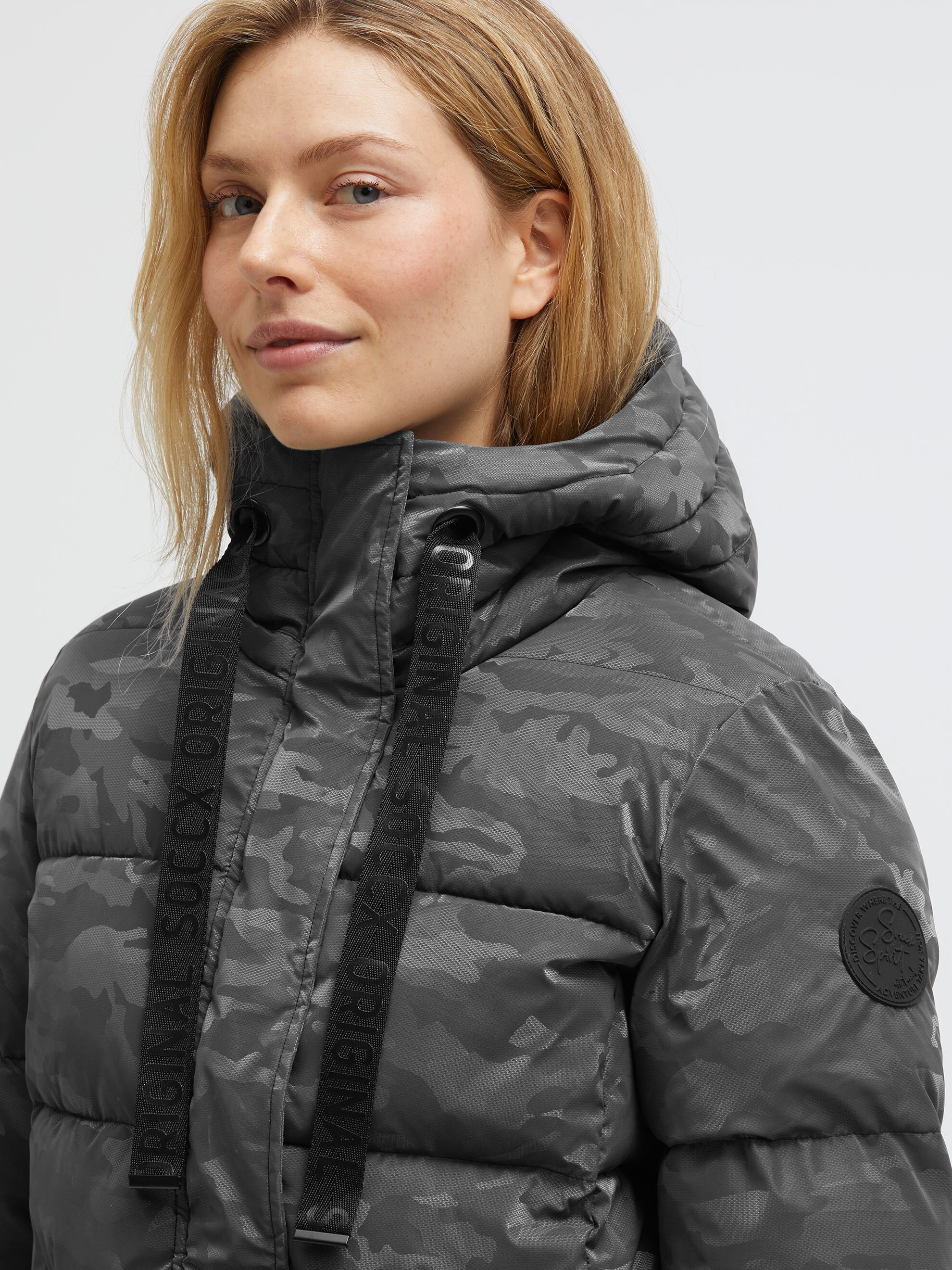 SOCCX Winterjacke mit Kapuze mit Reißverschluss an den Einschubtaschen