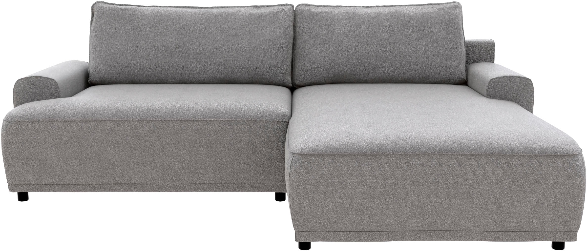 TRENDMANUFAKTUR Ecksofa »Fordon, Schlafsofa mit Bettkasten, Couch in L-Form, Breite 250 cm«, in Struktur fein LEO, haustierfreundlich, schlamm, Recamiere rechts