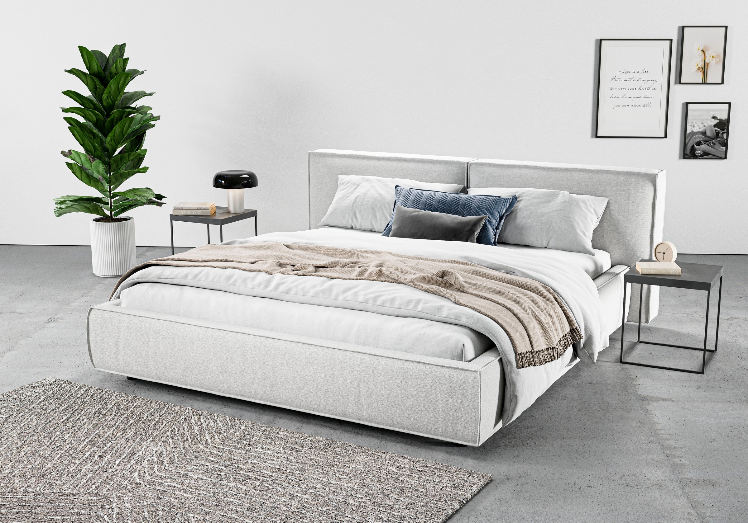 Home affaire Polsterbett "Adrina mit Biesenoptik, Feincord und Luxus-Microf günstig online kaufen