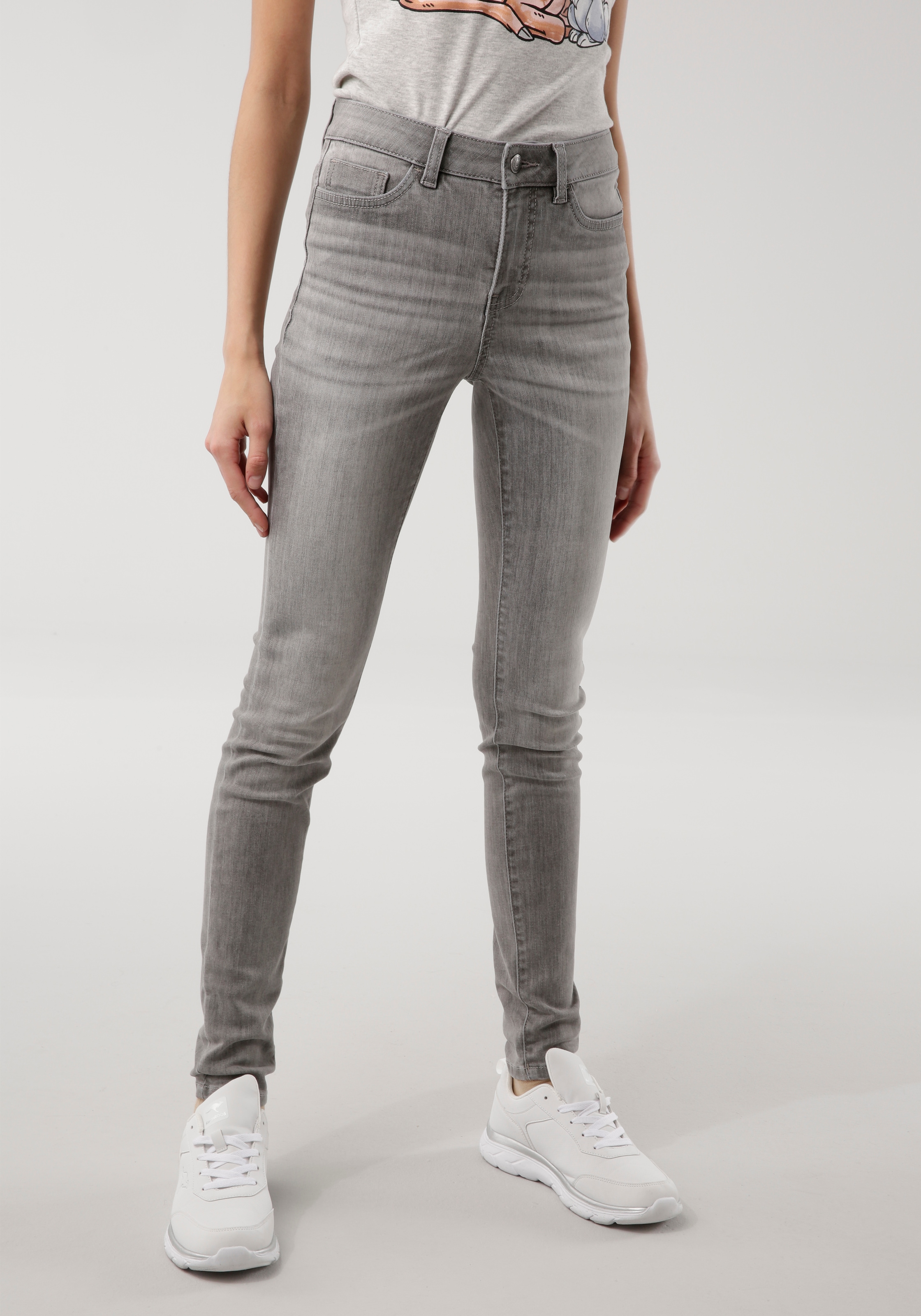 KangaROOS 5-Pocket-Jeans "SUPER SKINNY HIGH RISE", knöchellang, mit Used-Optik, hohe Leibhöhe