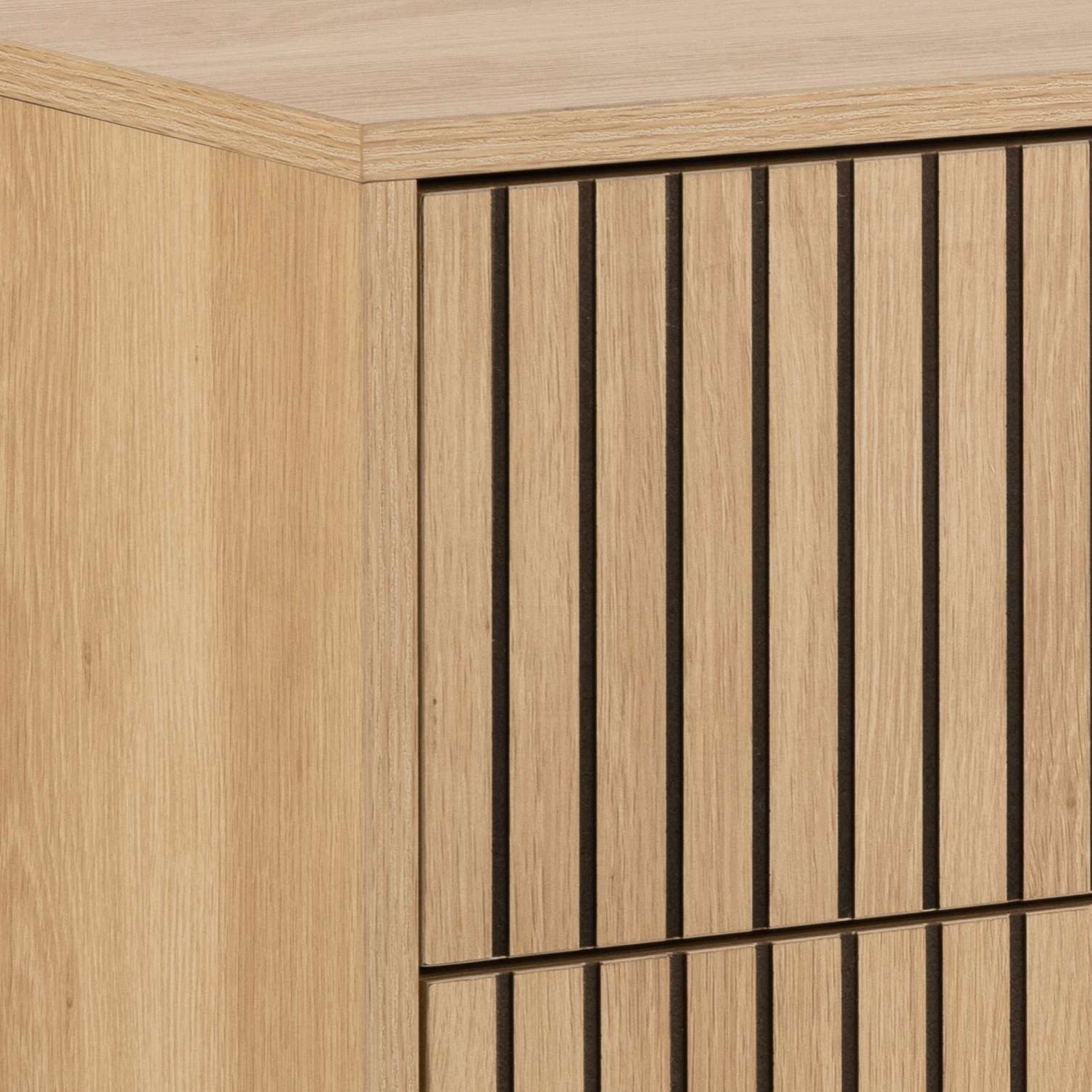 ACTONA GROUP Sideboard »Albany«, Eiche-Optik, Lamellenfront, 3 Schubladen, B: 80, 6 cm