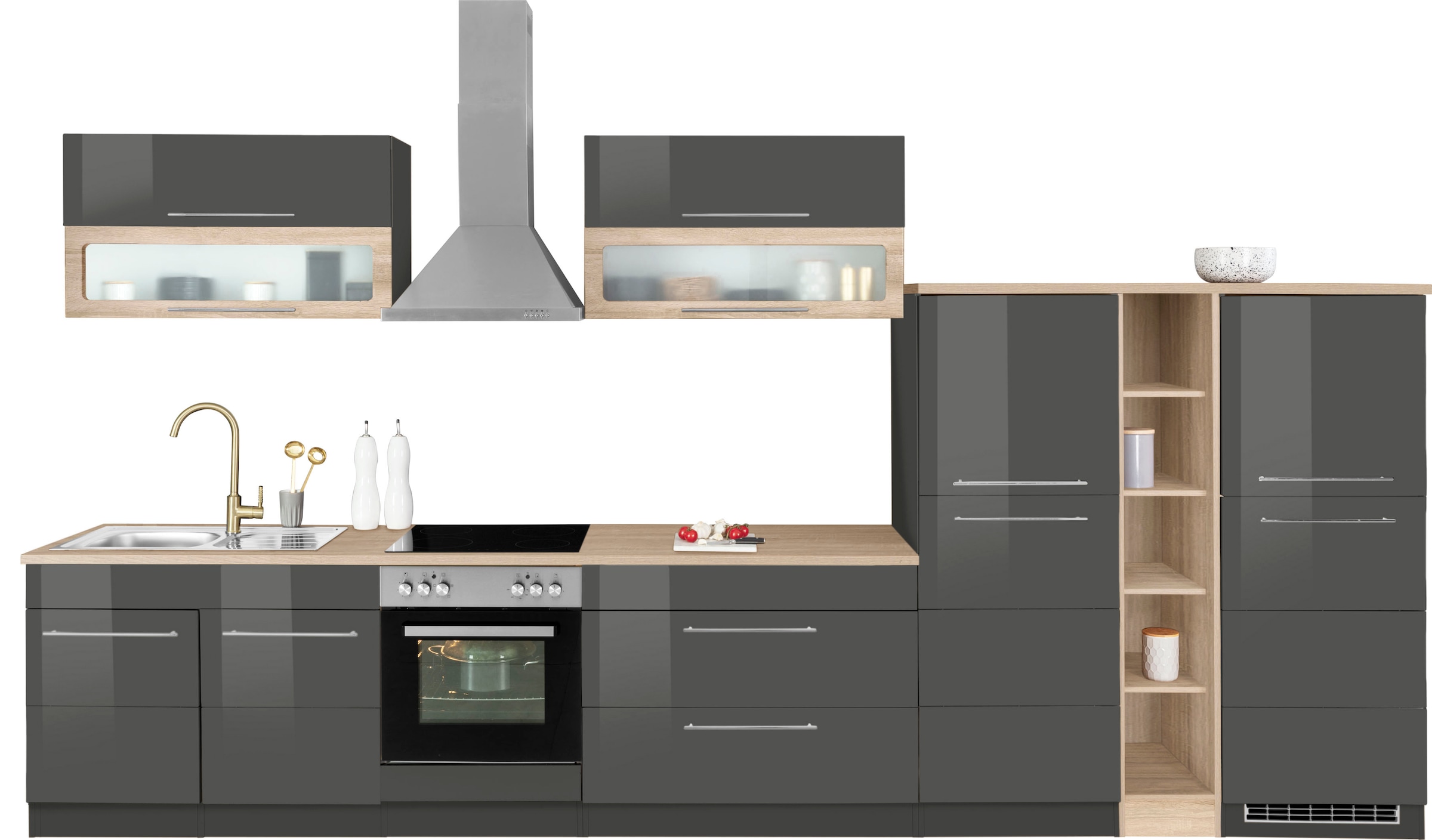 KOCHSTATION Küchenzeile "KS-Wien" Breite 410 cm, wahlweise mit E-Geräten günstig online kaufen