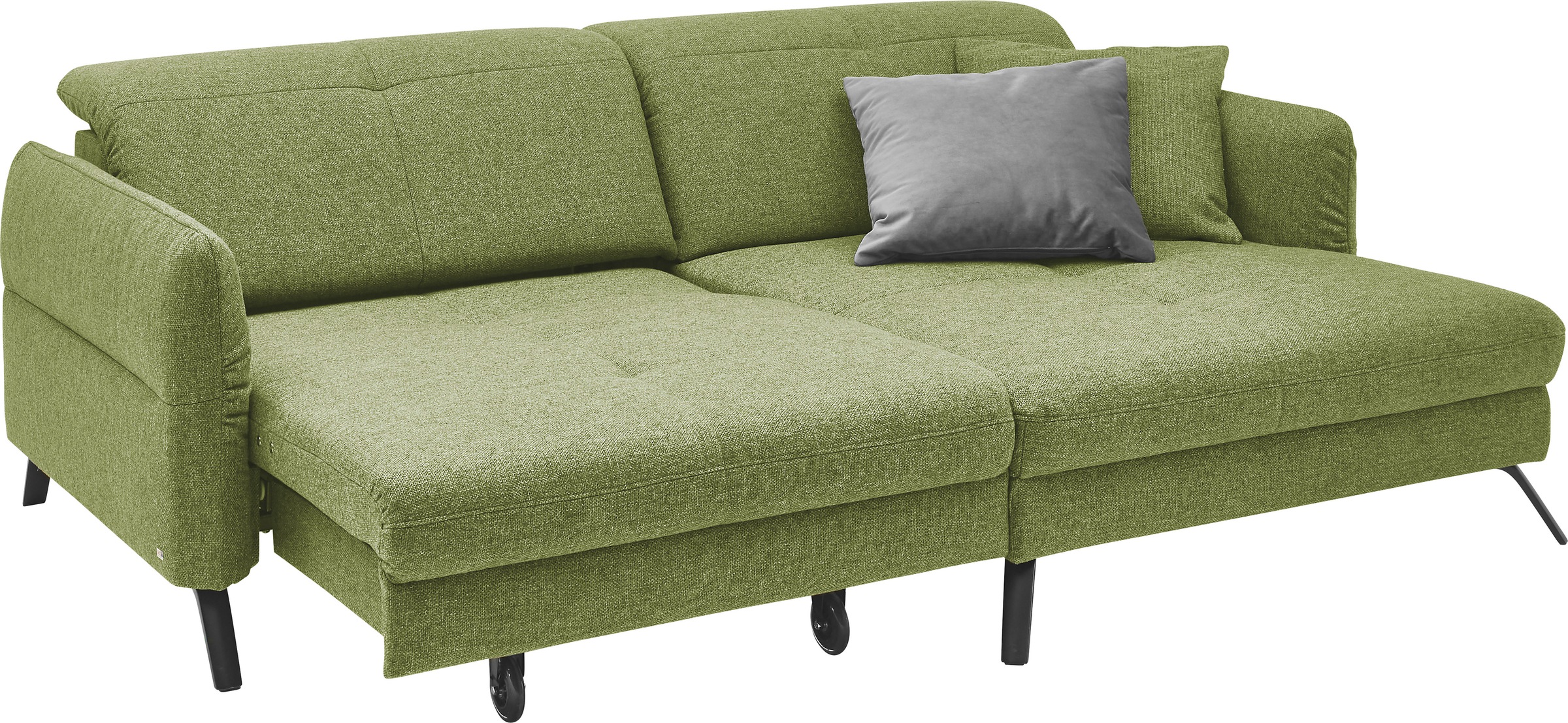 set one by Musterring Ecksofa »SO 4400 V«, wahlweise mit motorischer Bettfunktion & Kopfverstellung, Fuß schwarz
