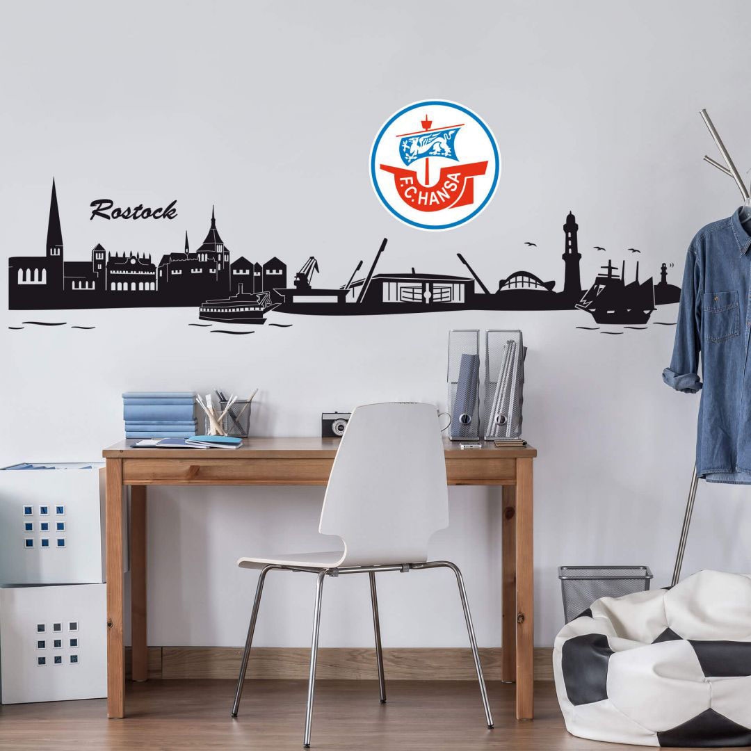 Wall-Art Wandtattoo »Hansa St.) Rostock bestellen Skyline Logo«, (1 mit | BAUR