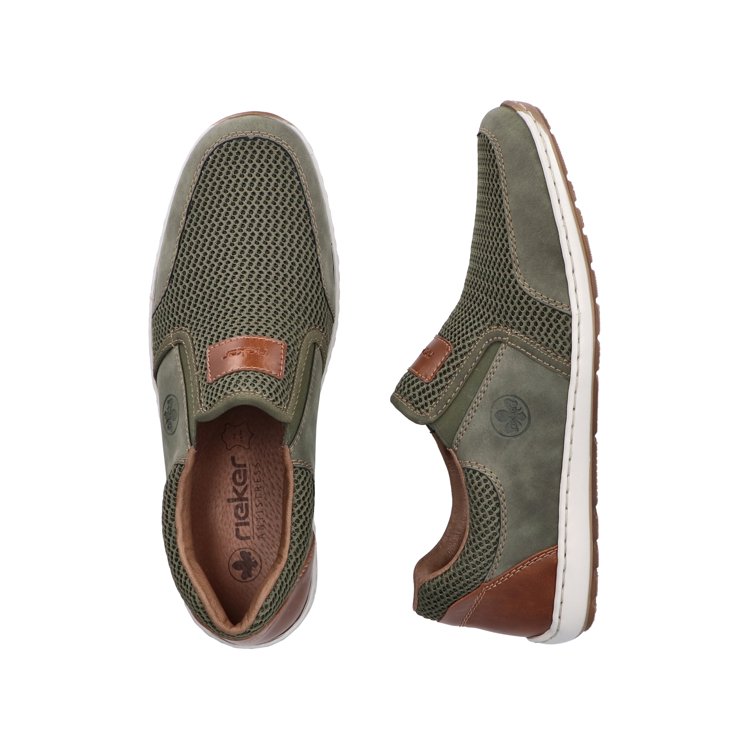 Rieker Slipper, Sommerschuh, Schlupfschuh, Freizeitschuh mit kontrastfarbenen Besätzen