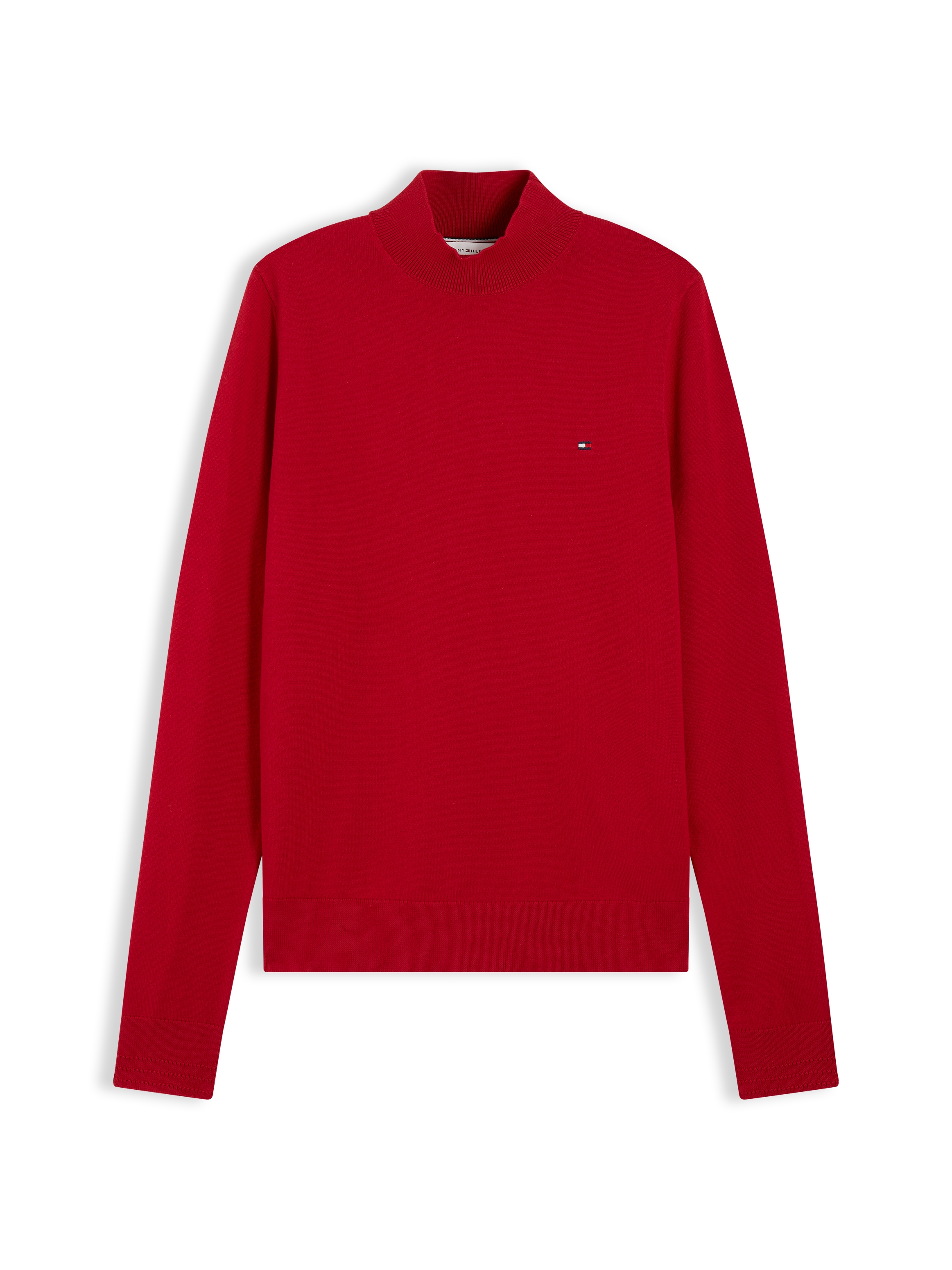 Tommy Hilfiger Strickpullover »COTTON JERSEY SLIM MK-NK SWT« Baumwollmischung, slim fit