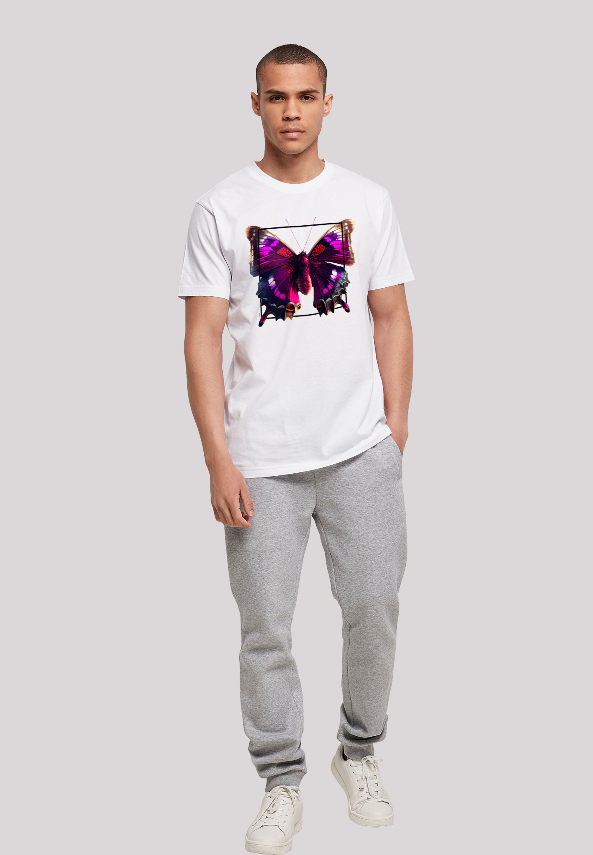 F4NT4STIC T-Shirt »Pink Schmetterling TEE UNISEX«, Print