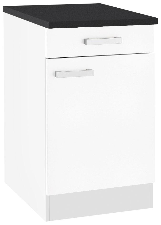OPTIFIT "Odense" 50 cm breit, mit Tür und Schubkasten, mit 28 mm starker Arbeitsplatte
