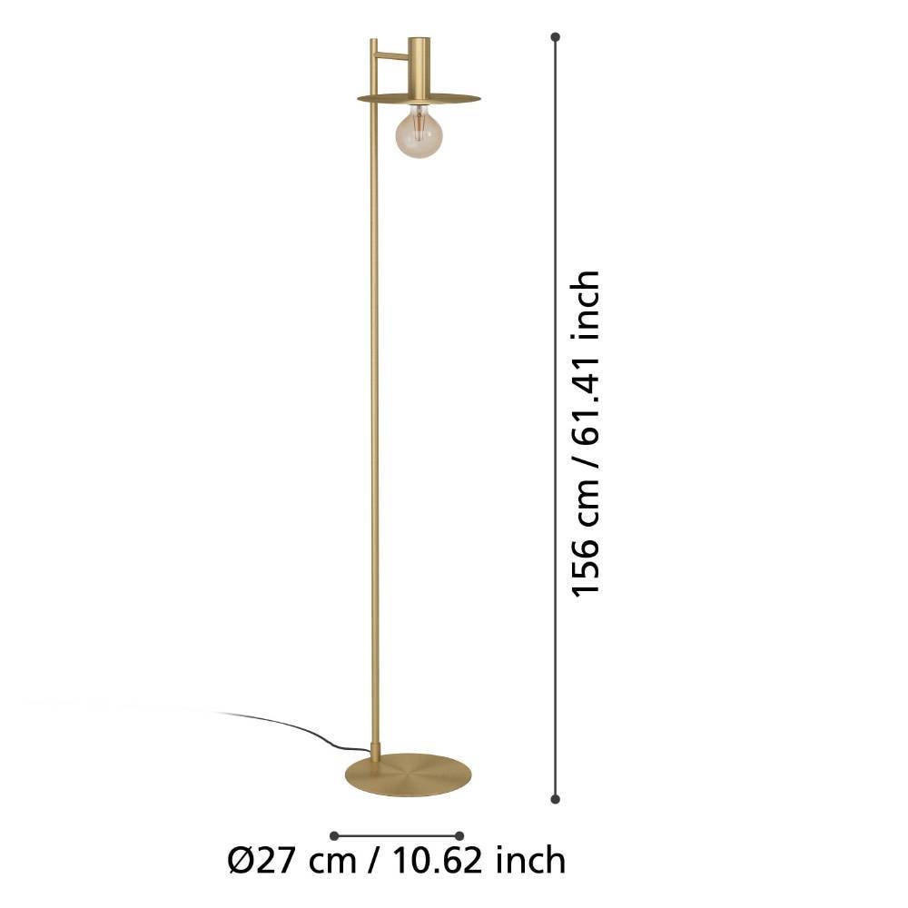 EGLO Stehlampe »ESCANDELL«, 1 flammig, Leuchtmittel E27 | ohne Leuchtmittel, Standleuchte, Metall in Messing-Gebürstet, Lampe mit E27, 156 cm