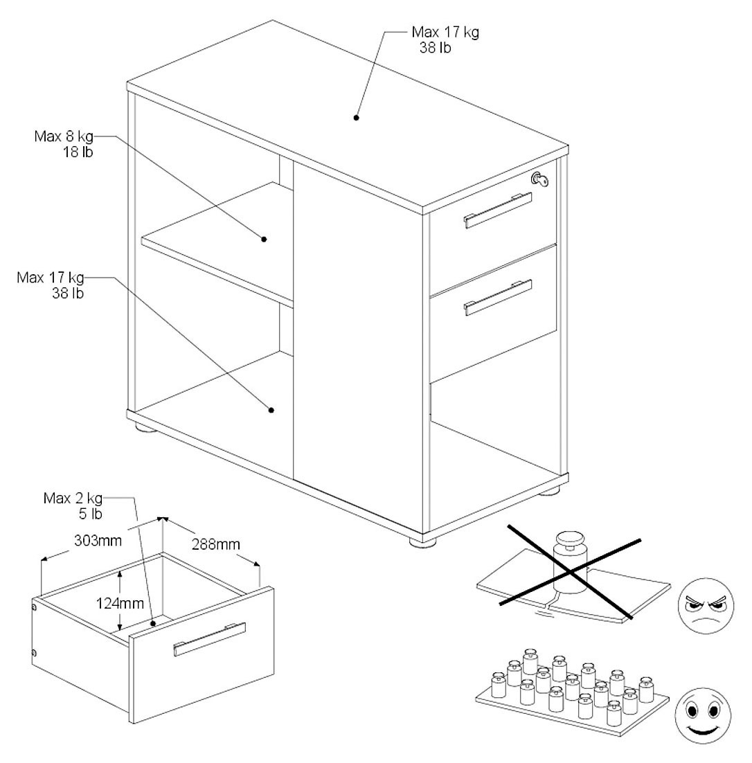 Parisot Büromöbel-Set »Start Up« Set, 3-tlg., 3 tlg. Gesamtarbeitsfläche 189 x 80 cm