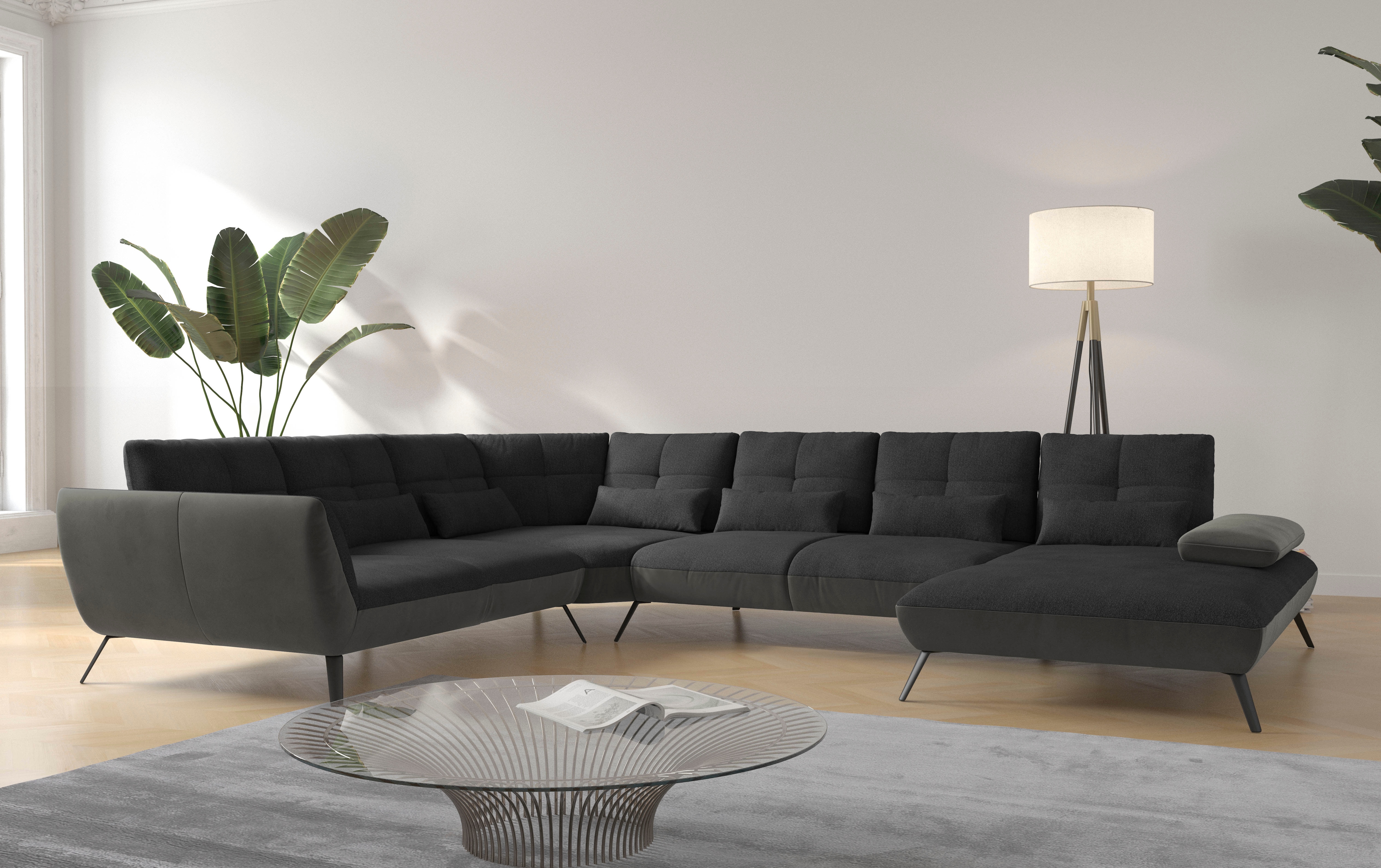 OTTO home Wohnlandschaft "Mikado U-Form" inkl. Sitztiefenverstellung und Armteilverstellung