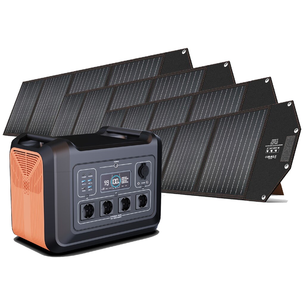 Hyrican Powerstation »UPP-2400 Kit 2400Watt, 2232 Wh, LiFePO4, tragbarer Akku/Batterie«, 697500 mAh