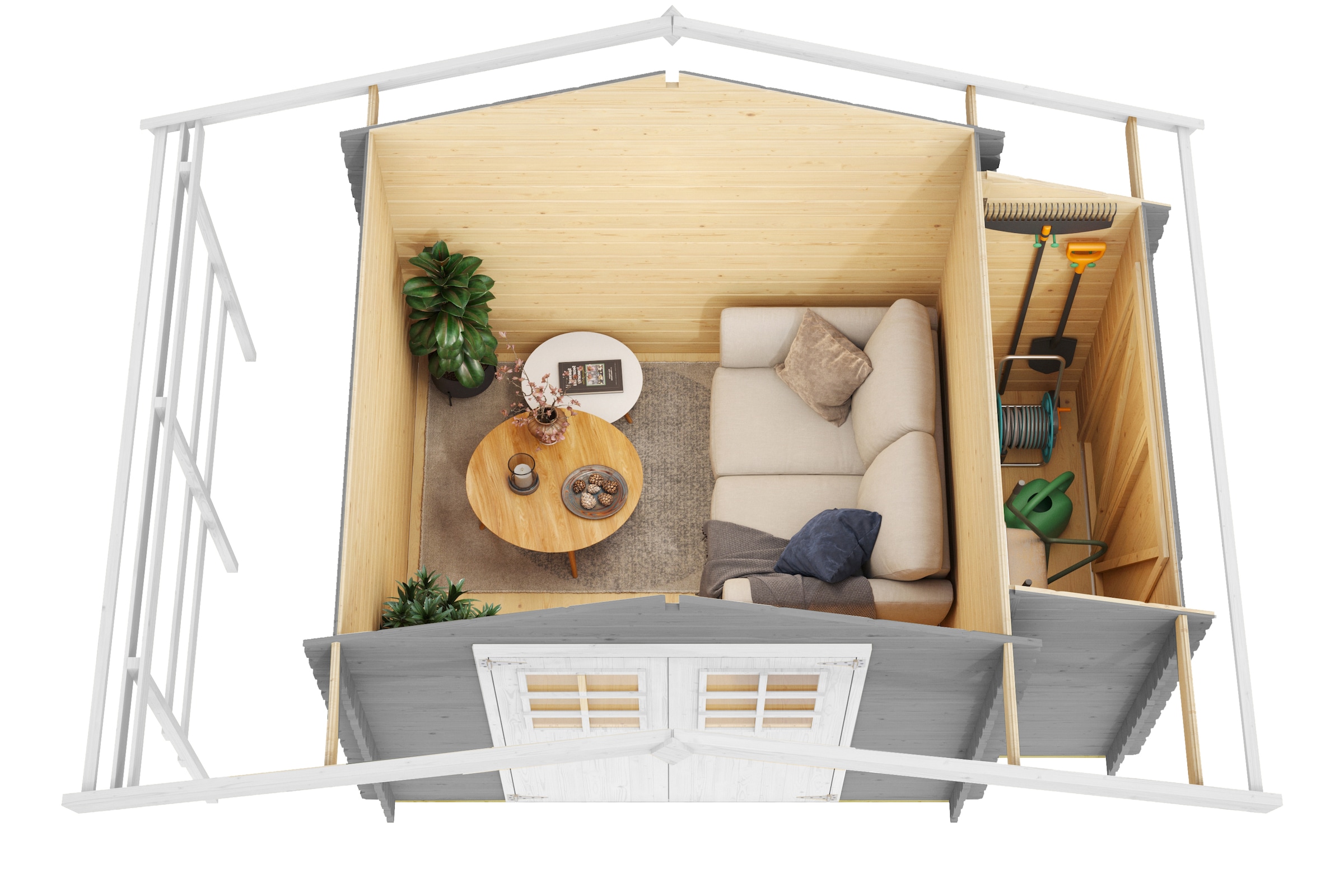 Nordic Holz Gartenhaus »Vilano 2«, mit 3 getrennten Bereiche