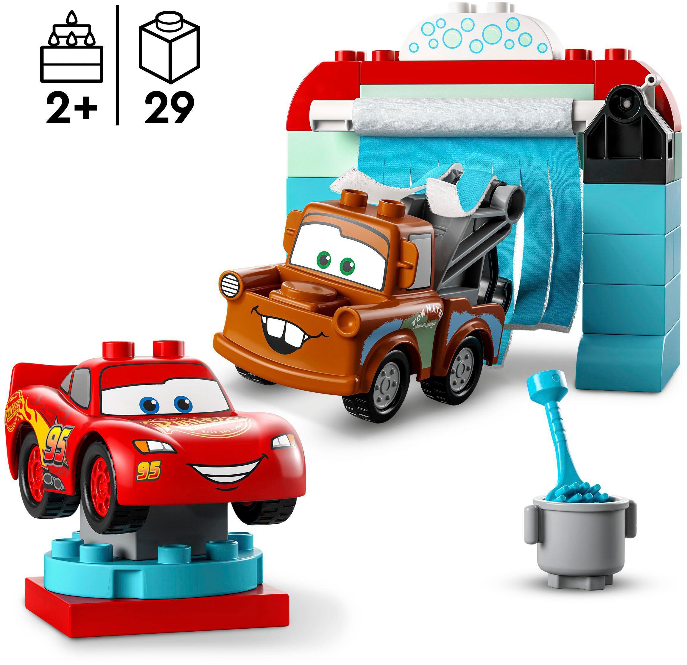 LEGO® Konstruktionsspielsteine »Lightning McQueen und Mater in der Waschanlage (10996), LEGO® DUPLO«, (29 St.), LEGO® DUPLO Disney and Pixar’s Cars; Made in Europe