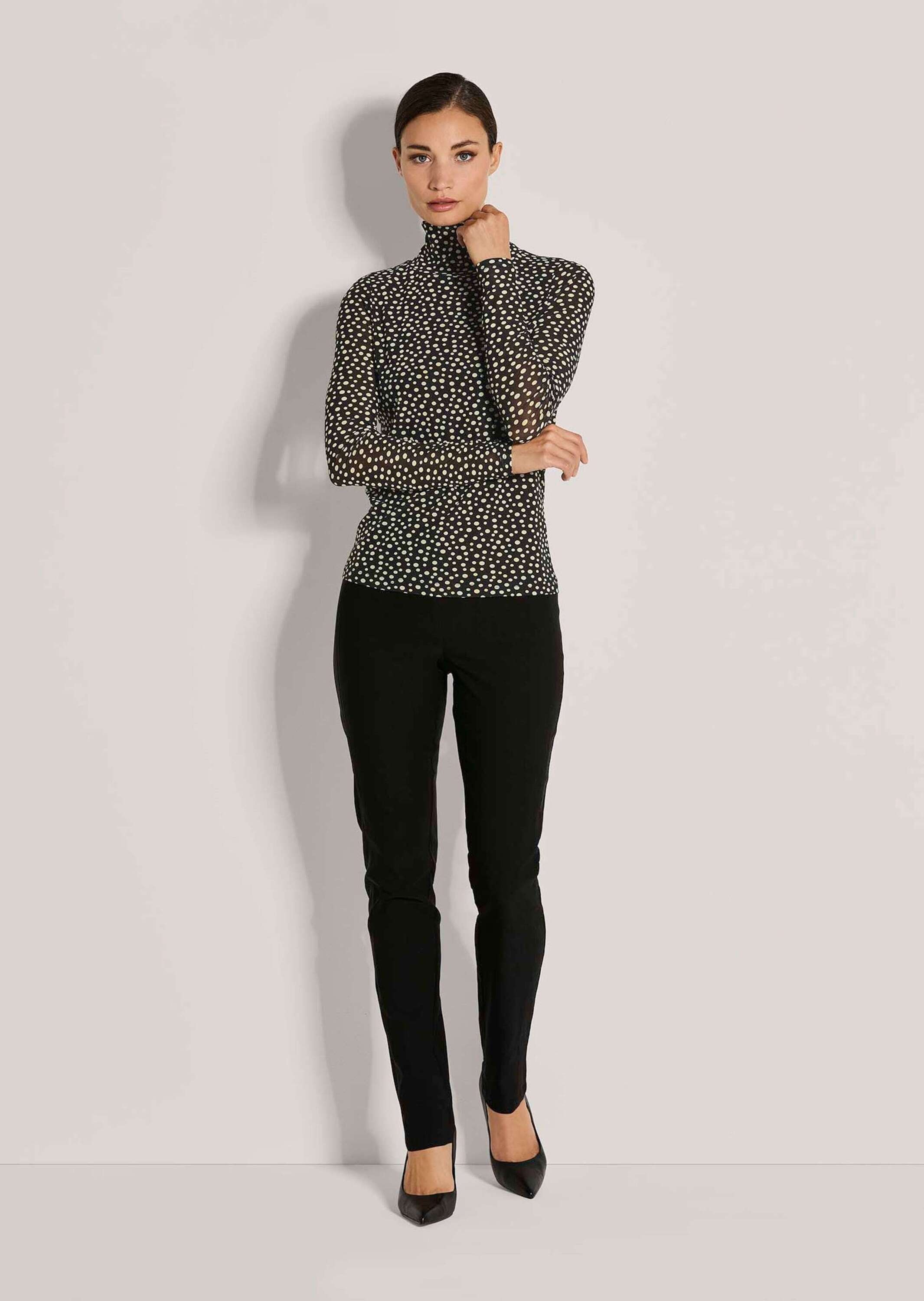 MADELEINE Langarmshirt "Blusenshirt Elegantes Oberteil mit Pünktchen-Design günstig online kaufen