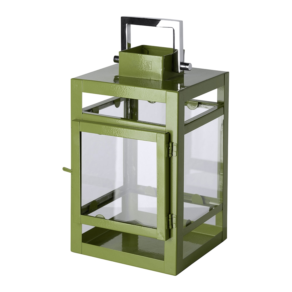 Kerzenlaterne FINK, B:12cm H:20cm T:11,5cm, grün, Metall, Kerzenhalter, "KENIA, Laterne"