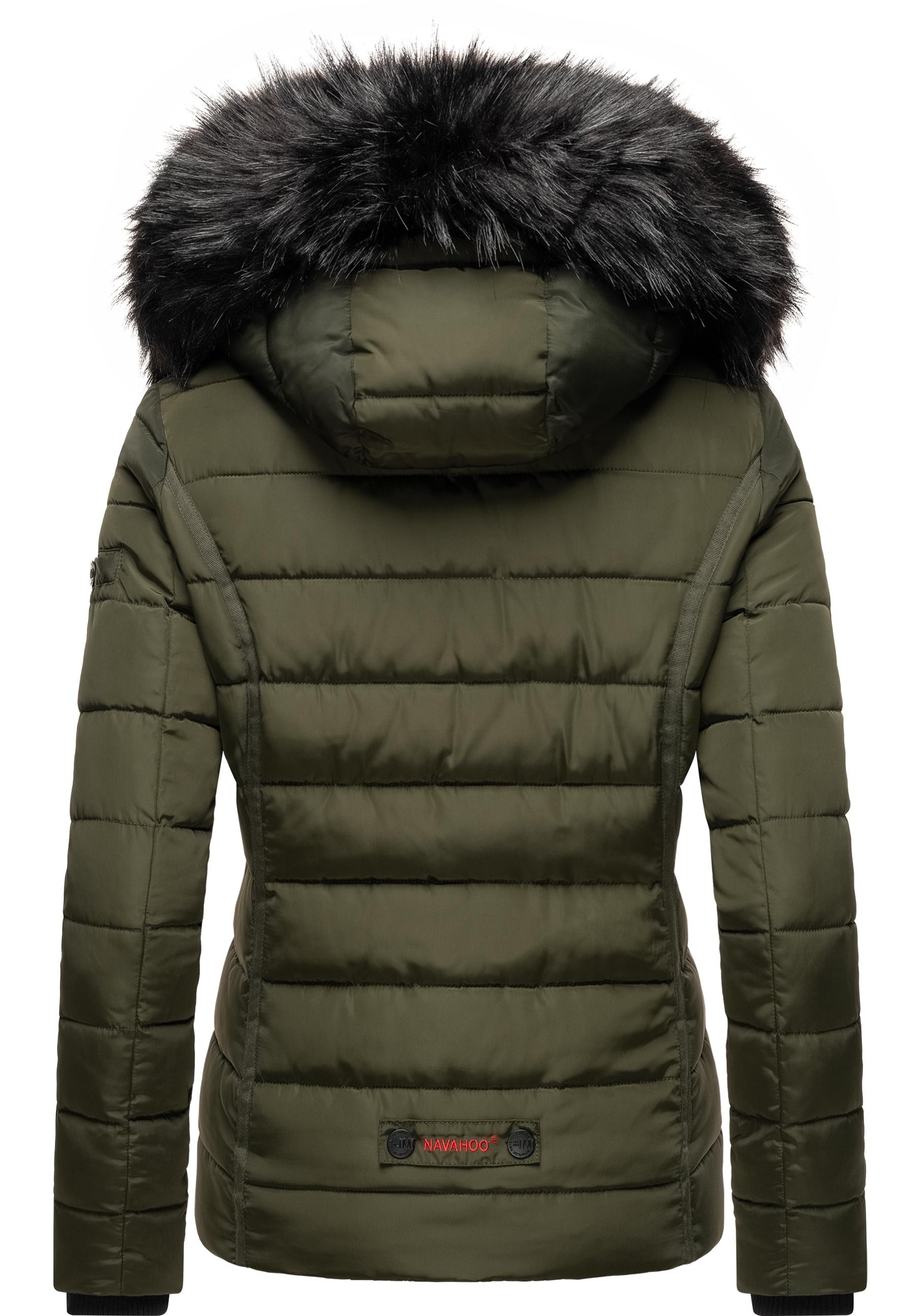 Navahoo Steppjacke »Miamor«, mit Kapuze, hochwertige Winterjacke m. voluminöser Kunstpelz-Kapuze